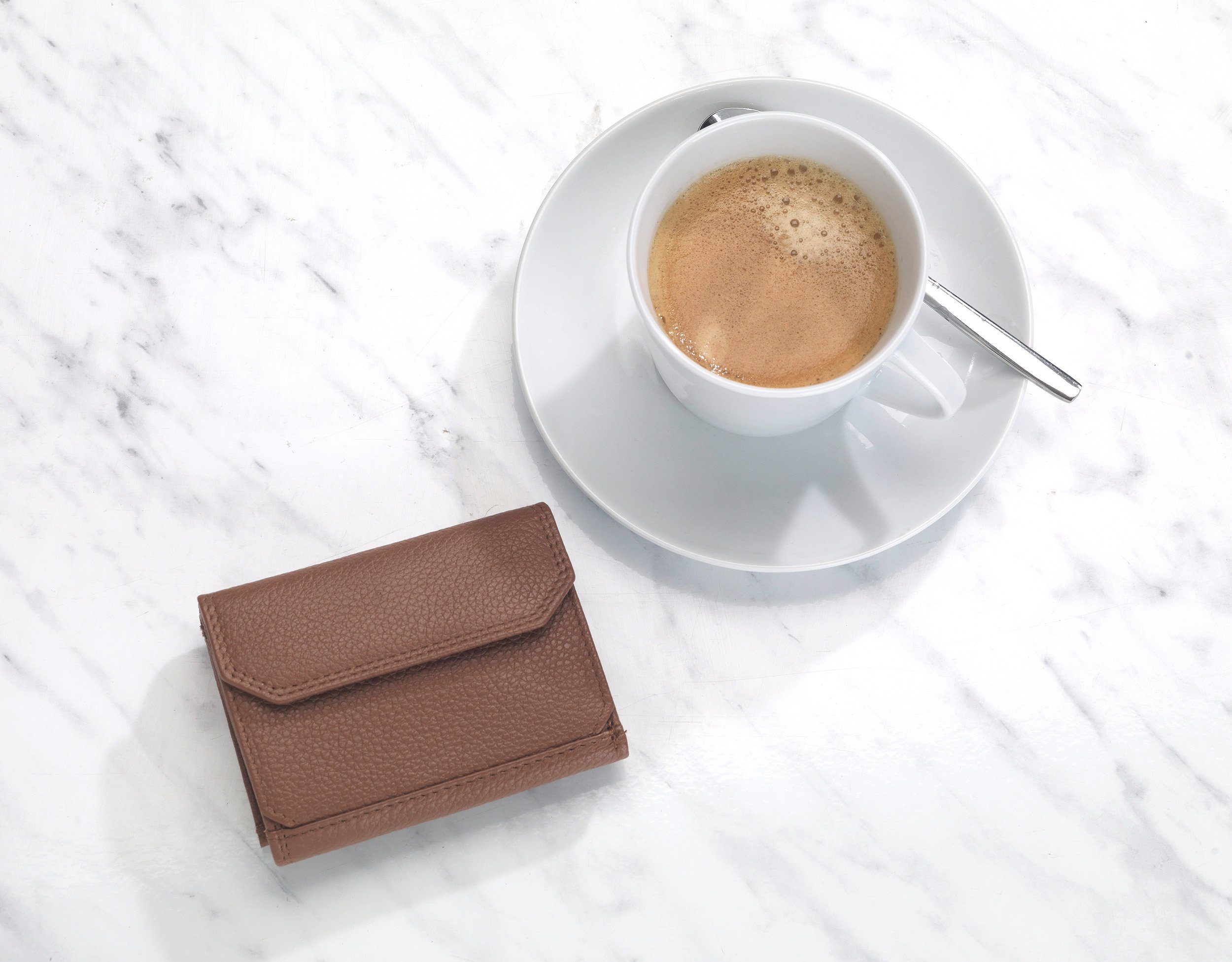 Josephine Osthoff Geldbörse Slim Wallet mit Münzfach caramel