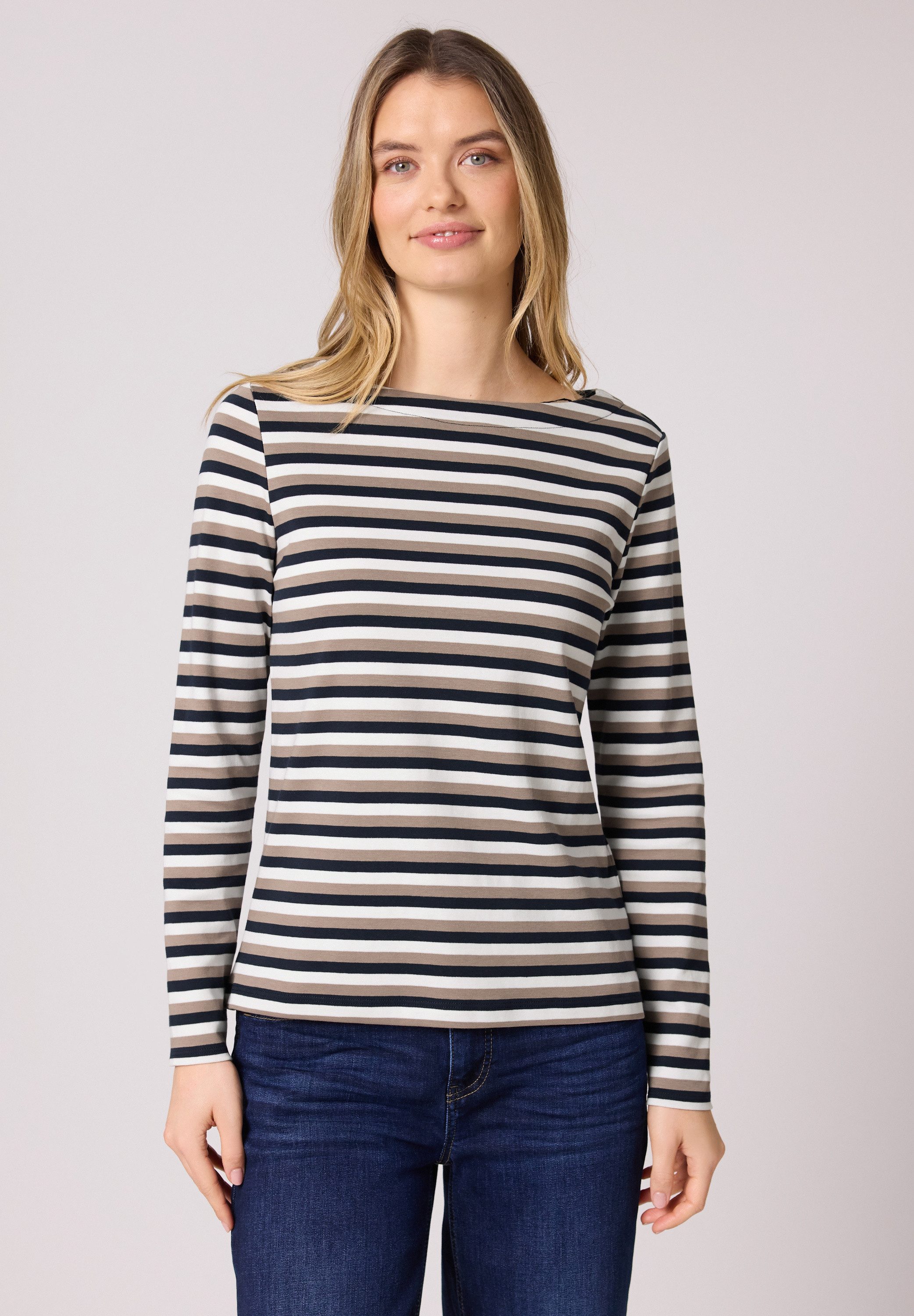 STREET ONE Langarmshirt mit U-Boot-Ausschnitt günstig online kaufen