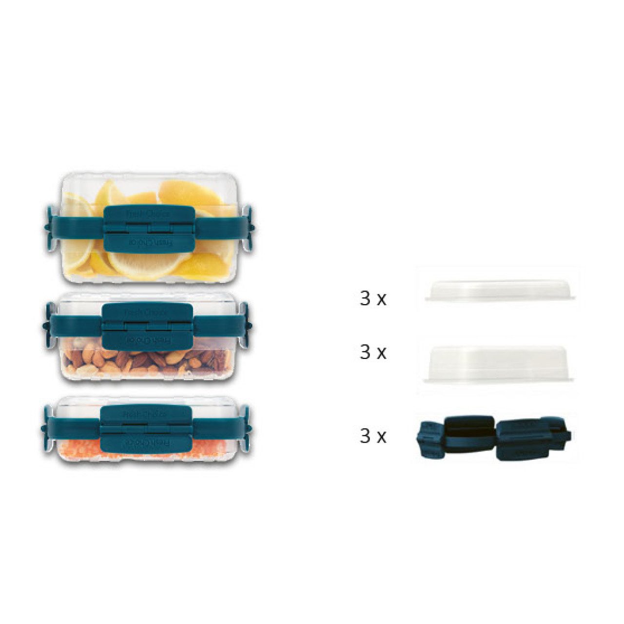 Fresh Choice Vorratsdose LockIT Storage Rectangle, (9-tlg)