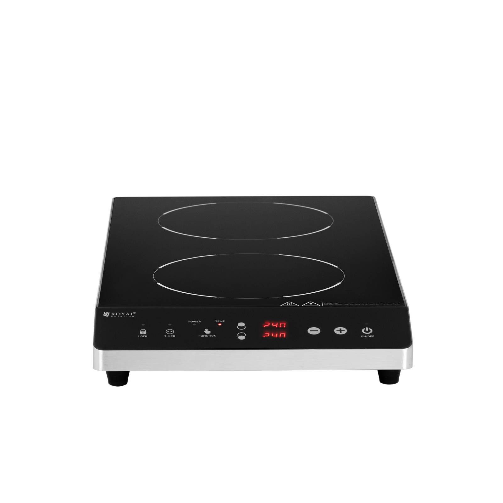 Royal Catering Induktions-Kochfeld RCIC-1800P6, Induktionsplatte Induktionskochplatte Induktionskocher 2 x ⌀ 22 cm – Bild 5 von 5