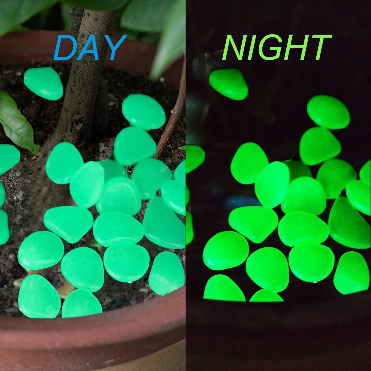 XDeer Dekosteine Leuchtsteine Kieselsteine Fluoreszierende Steine,Nachtleuc günstig online kaufen