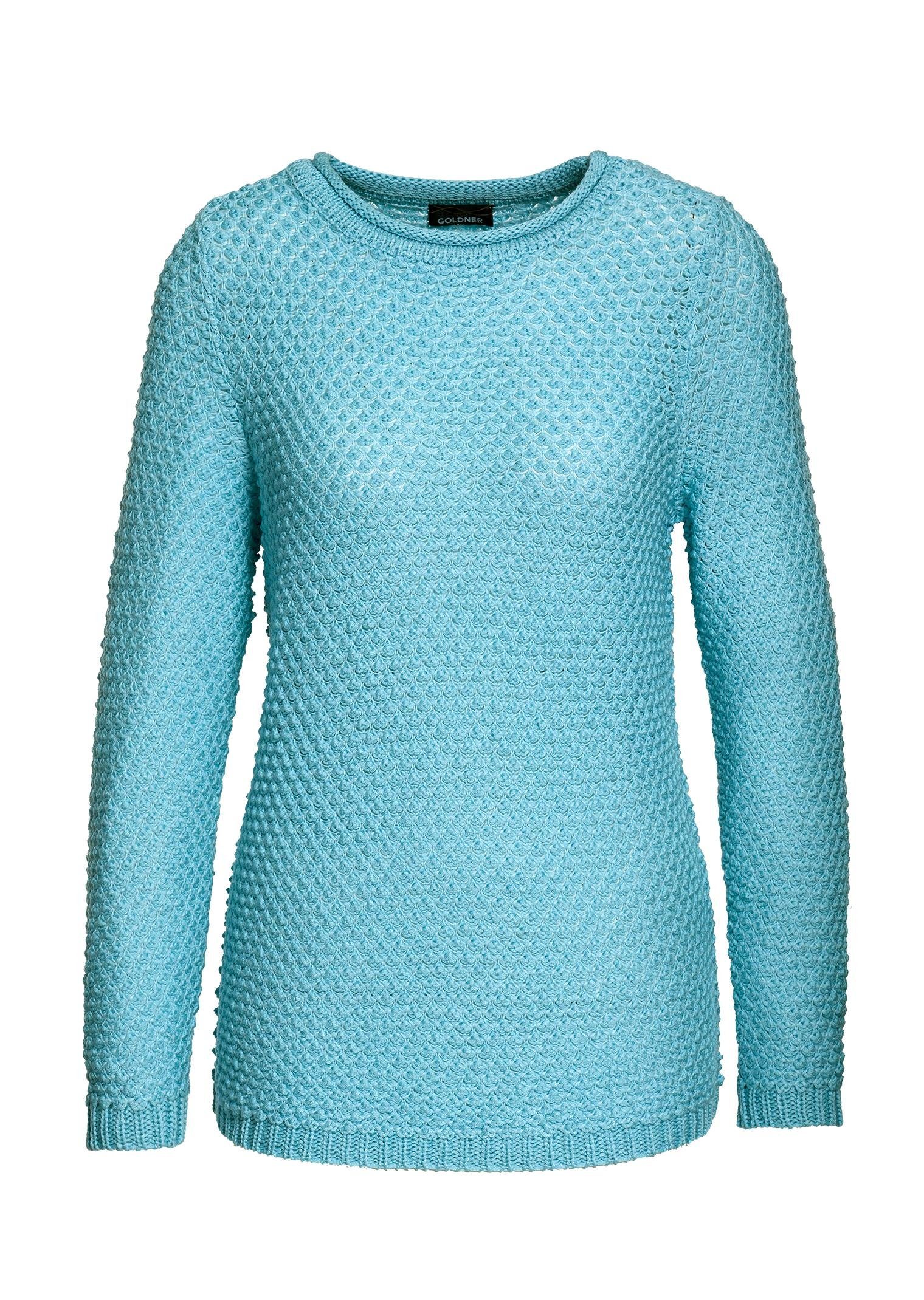 GOLDNER Strickpullover Kurzgröße: Pullover mit schönem Ajourmuster