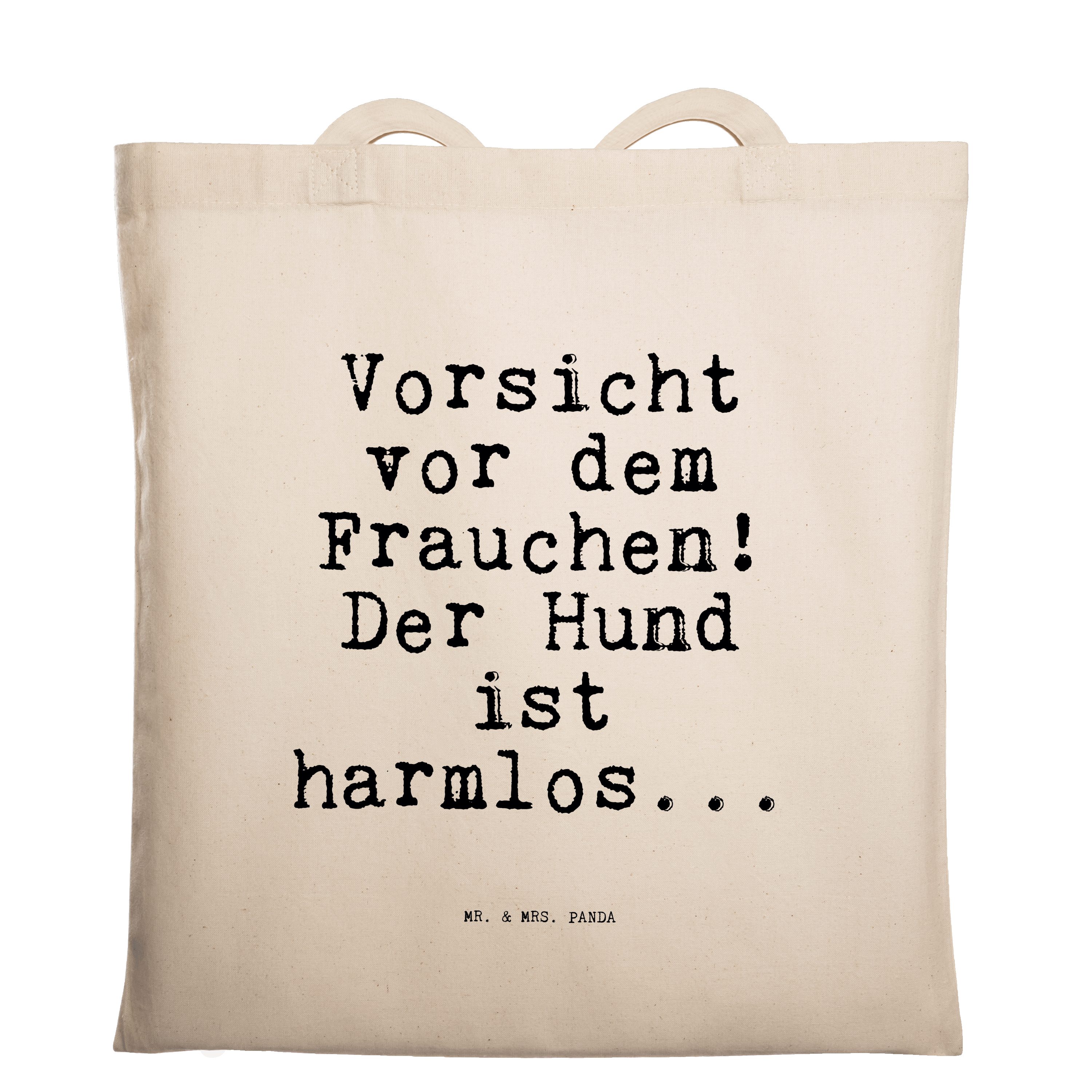 Mr. & Mrs. Panda Tragetasche Vorsicht vor dem Frauchen!... - Transparent - Geschenk, Freundin, Zit (1-tlg) | Canvas-Taschen