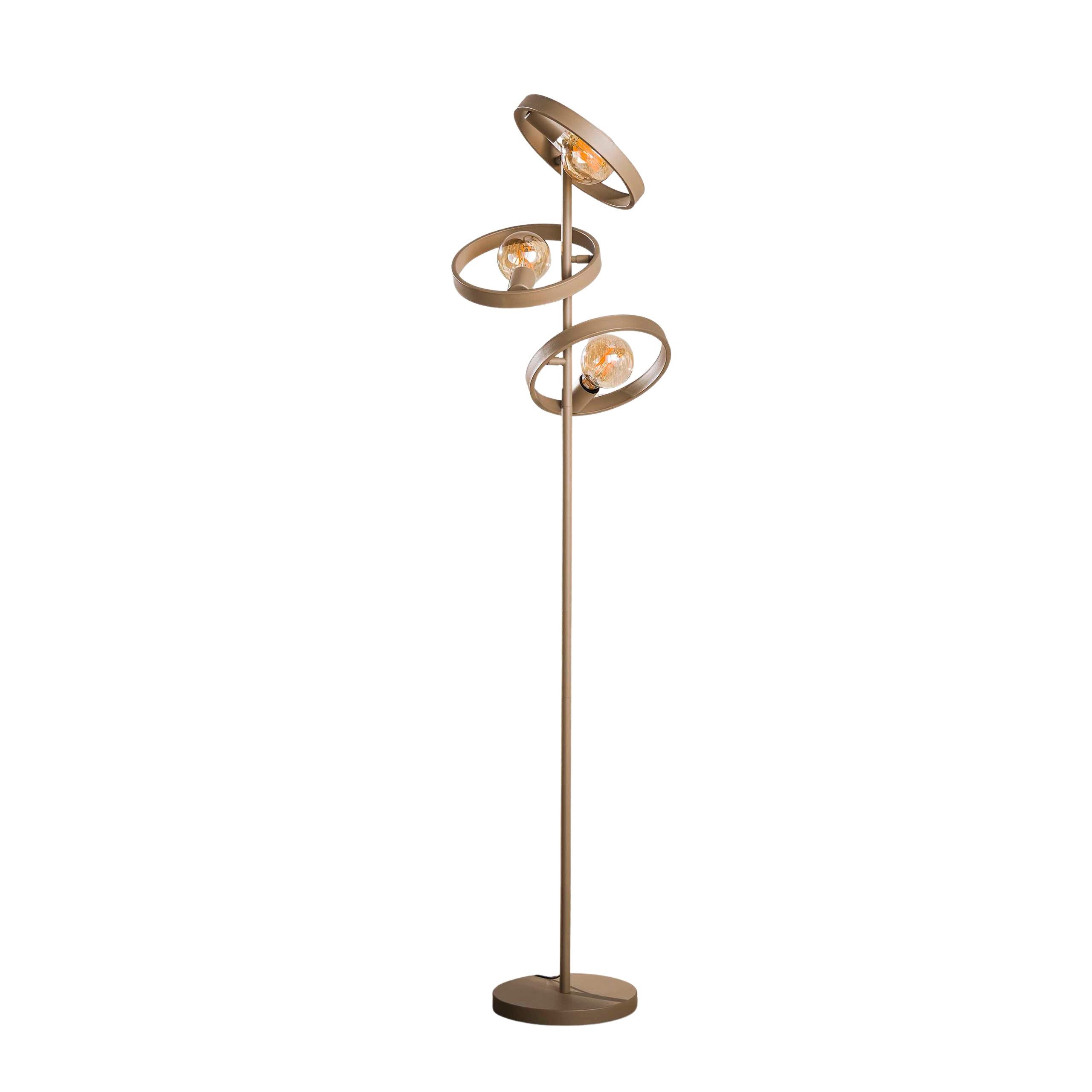 leven! Annekathrin Storkebaum Stehlampe ORBIT Stehleuchte 3-flammig Metall Beige Höhe 155 cm, Angenehm warmes, indirektes Licht