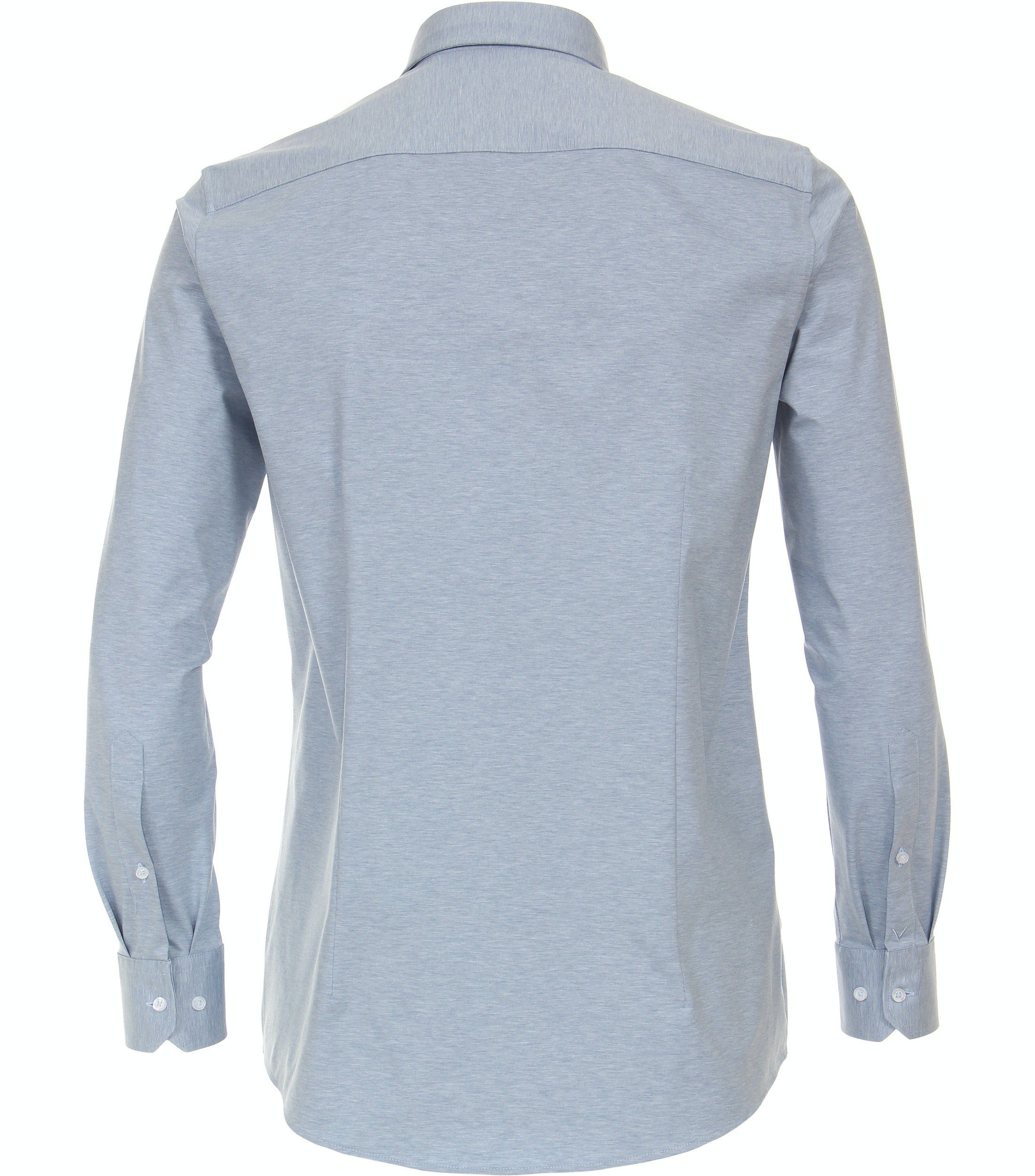 Jerseyhemd - Langarm Businesshemd Blau Einfarbig VENTI - (100) Hellblau Stretch - mit Fit - Modern