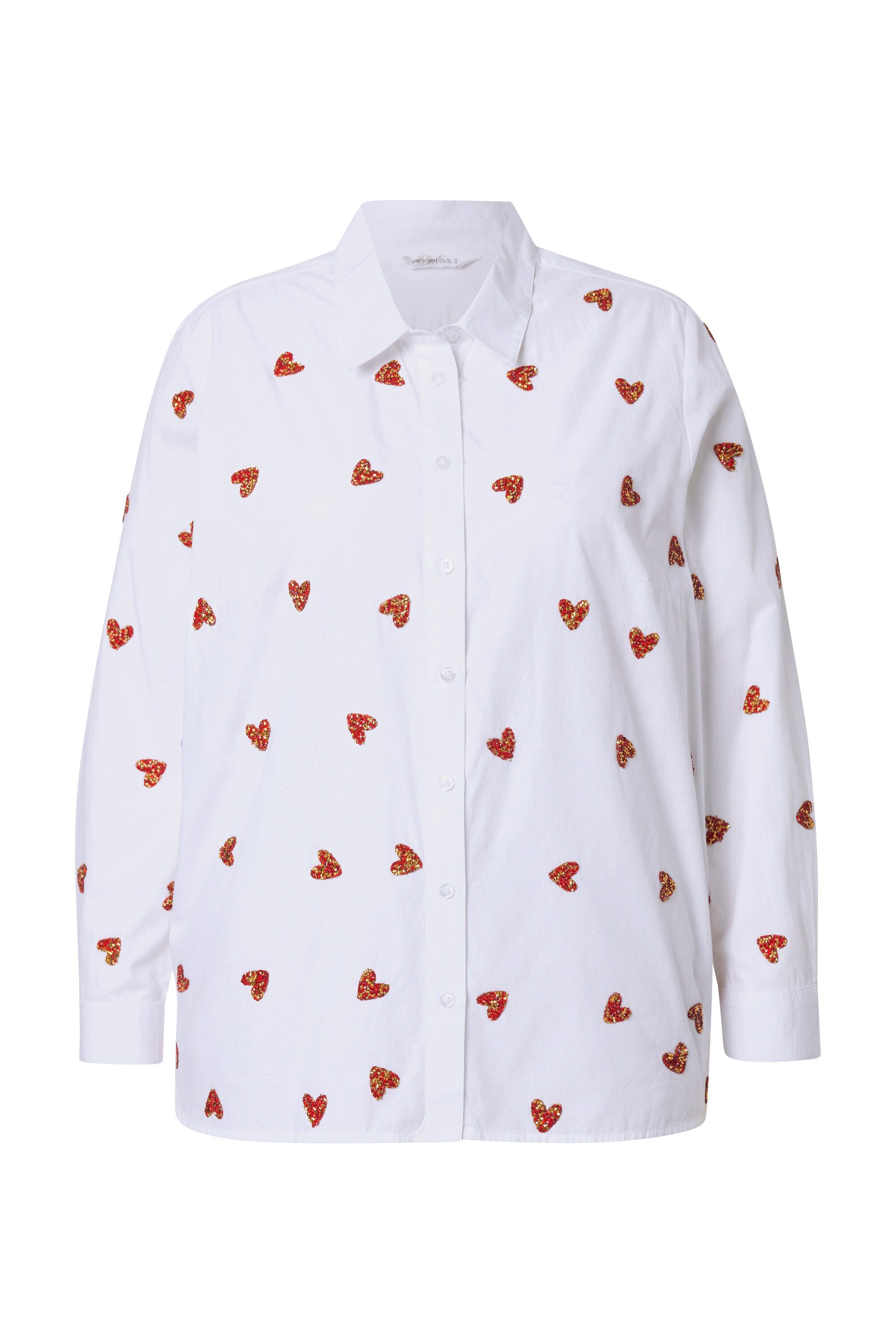 Angel of Style Hemdbluse Bluse oversized Glitzerherzen günstig online kaufen