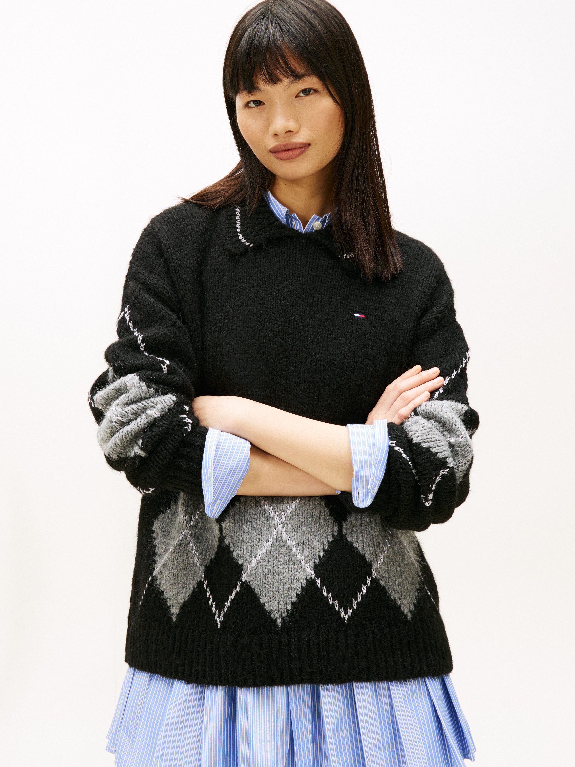 Strickpullover TJW OVS ARGYLE POLO SWEATER