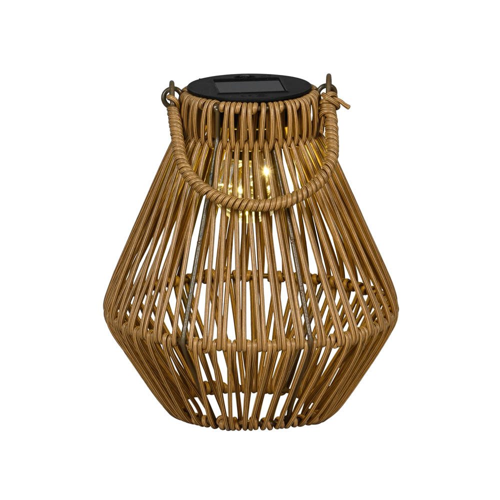Tischleuchte LED Solarlampe TIMOR braun H23cm Hängelampe Outdoor Solar Laterne Bamb