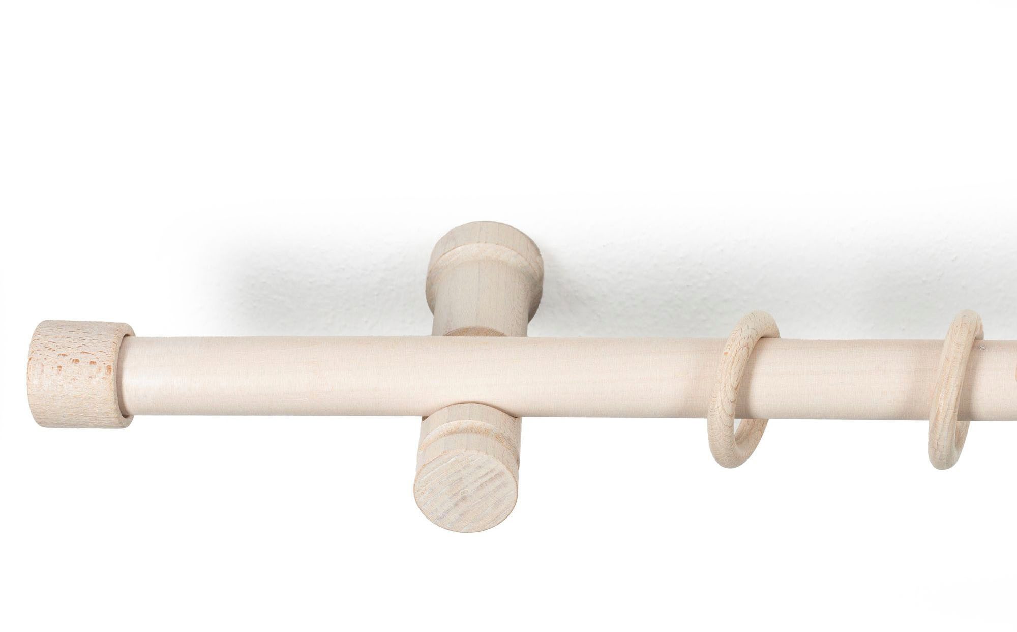 SN DECO GROUP Gardinenstange Cafiro, 1-läufig, Fixmaß, mit Bohren, verschraubt, Holzwerkstoff, 28 mm, Holz, verschiedene Längen und Farben, Komplettset