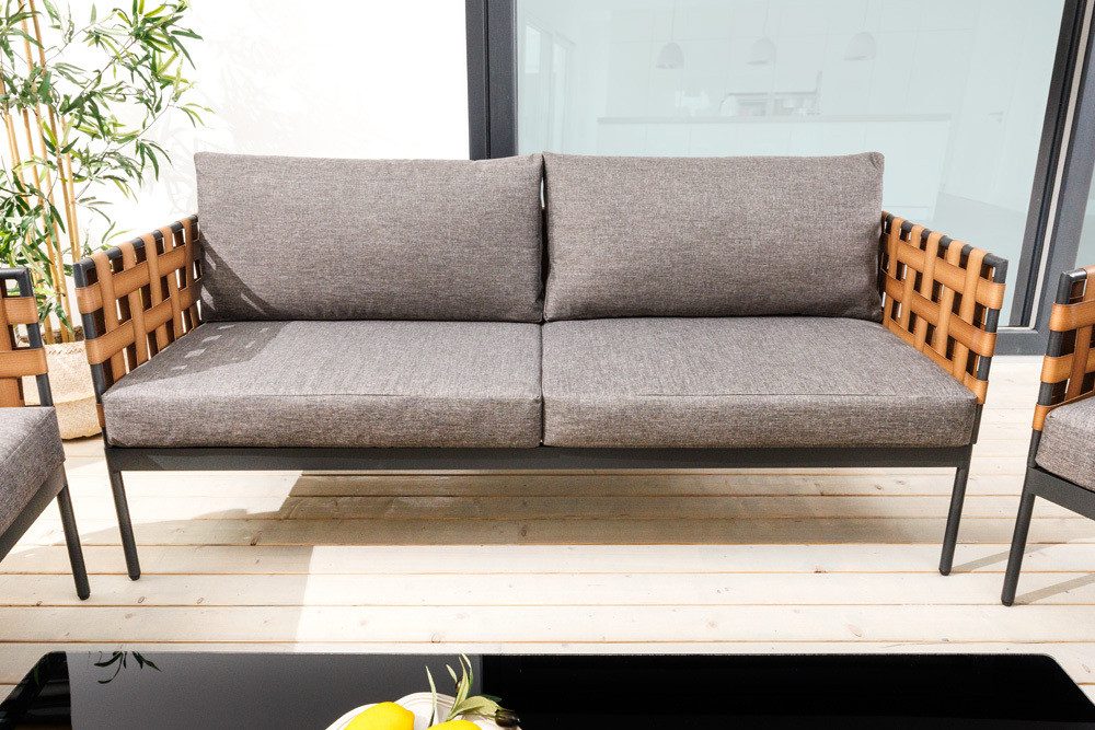 riess-ambiente Loungesofa UNIQUE 185cm schwarz / braun / grau · Outdoor-2-S günstig online kaufen