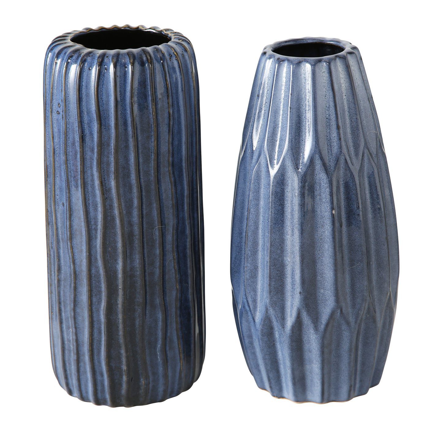 BOLTZE GRUPPE GmbH Tischvase 2er-Set Vasen Aquarel in Meeresblau
