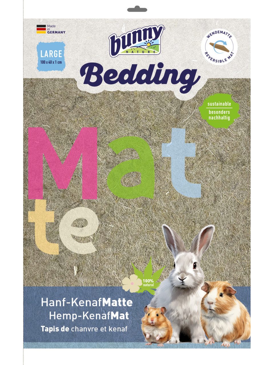 Bunny Kleintierstreu Bunny Nagereinstreu Hanf-Kenaf-Matte Large 100 x