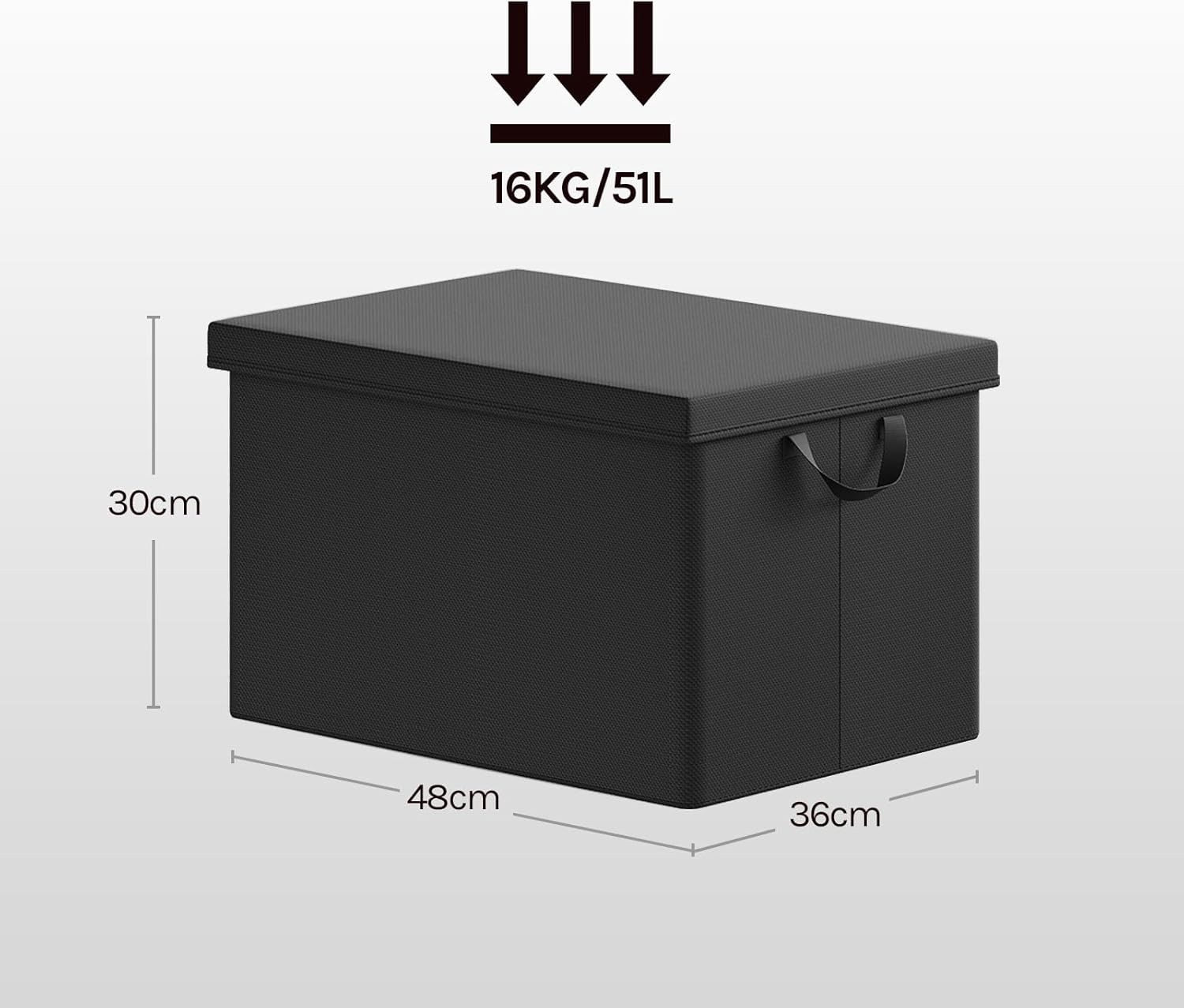 Woltu Aufbewahrungsbox (3 St., Set), mit Deckel, mit Griffen, faltbare Box für Kleidung Spielzeug