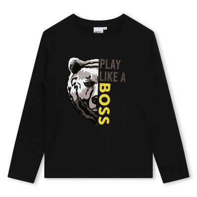 BOSS Langarmshirt BOSS Kids Langarmtshirt in Schwarz mit Bären Print