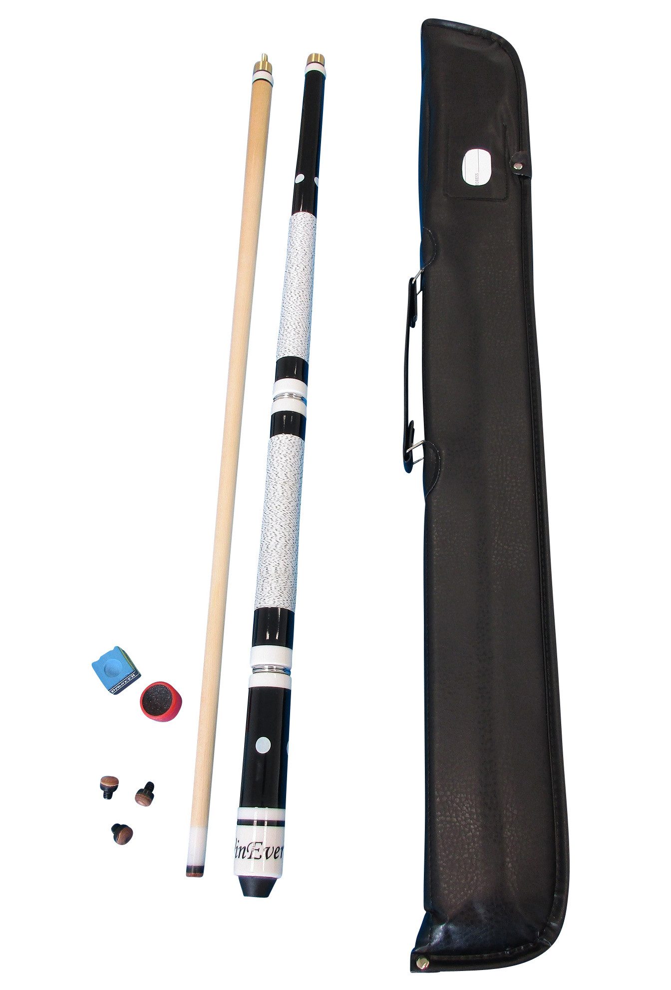 Billardqueue WinEver Billardqueue Set inkl. Tasche, Kreide, Trimmer und Ersatzleder