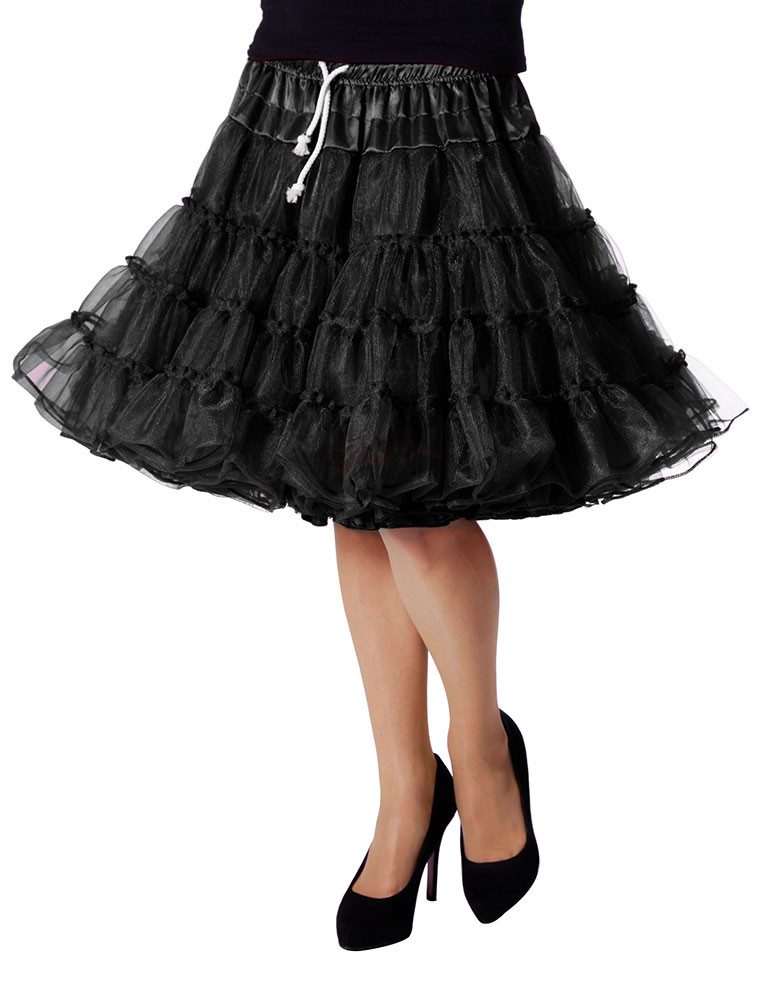Kostüm Petticoat Unterrock Tutu Tüll Damen schwarz Luxus