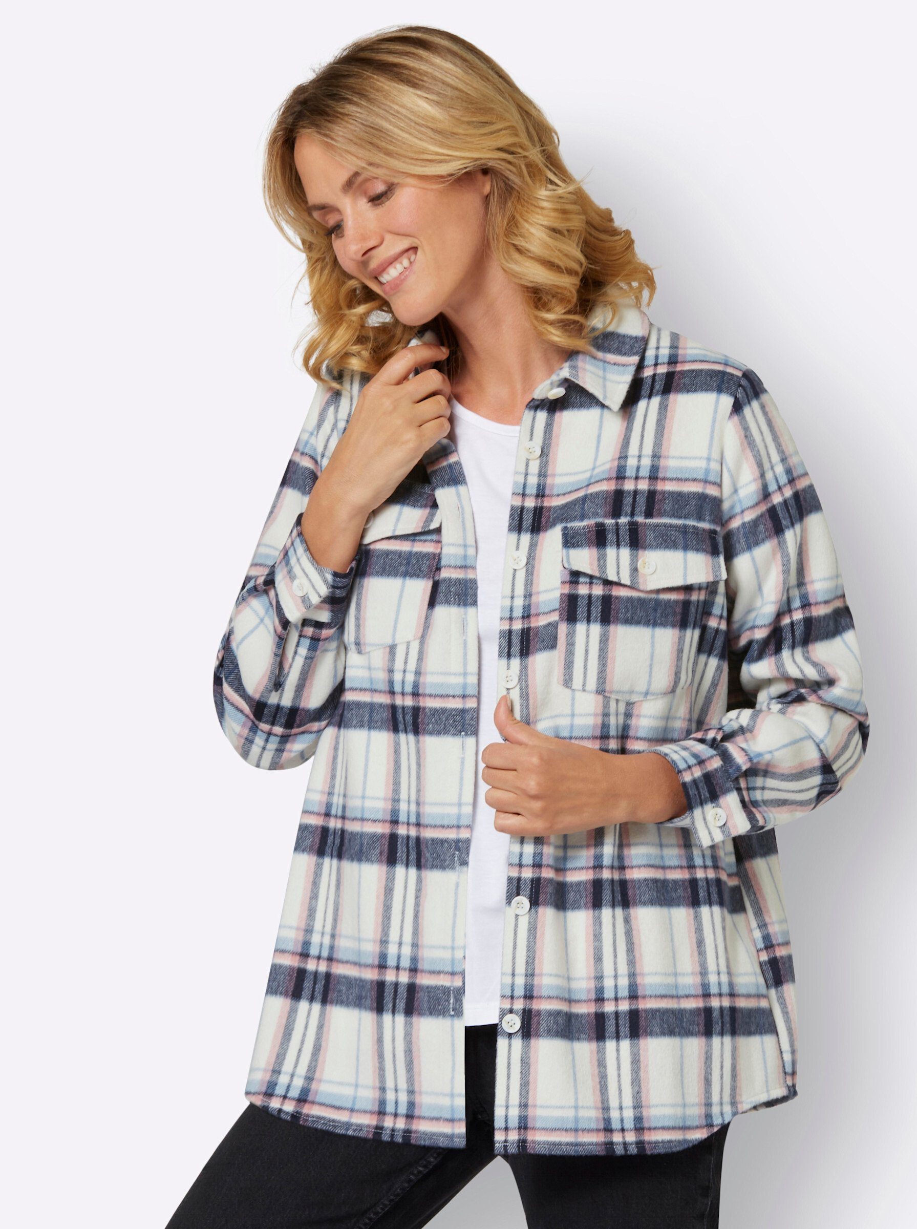 Witt Blusenblazer Karo-Blusenjacke günstig online kaufen
