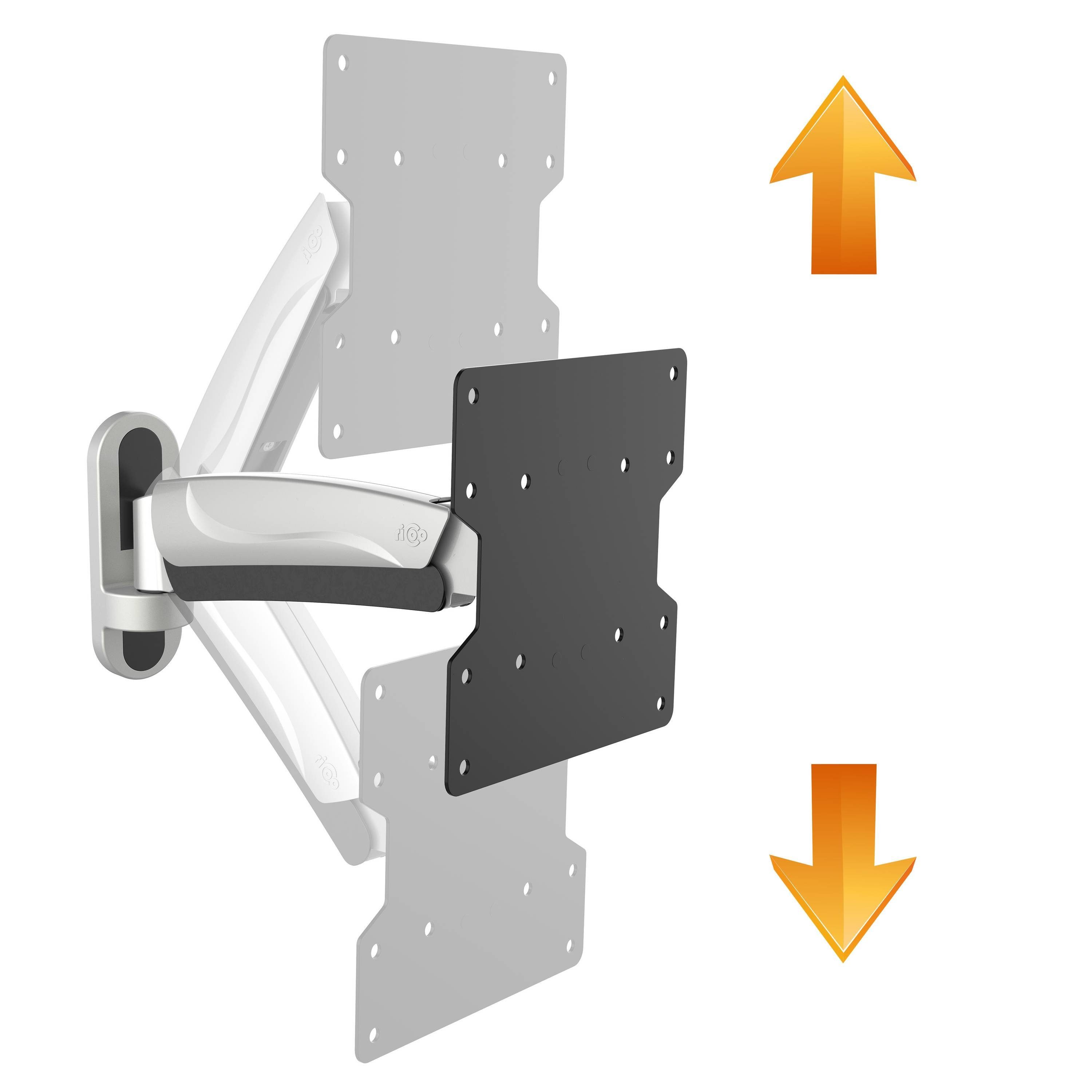 RICOO TV-Wandhalterung Gasfeder Monitor Wandhalterung mit Schwenk- und Neigefunktion S2622, (bis 50 Zoll, VESA bis 200x200, 1-tlg., 20 Kg Aufnahme, 27" bis 50" (69-127 cm) Höhenverstellung per Gasfeder, bis 30° Neigung, bis 180° Schwenkung, ausziehbar Monitor Wand Halter)