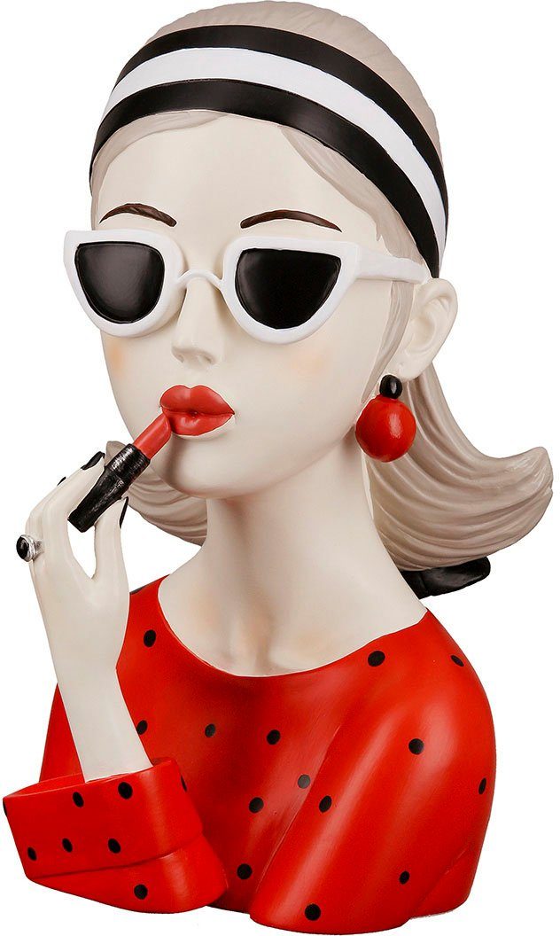mit rotem GILDE Lippenstift St) Figur Lady (1 Dekofigur