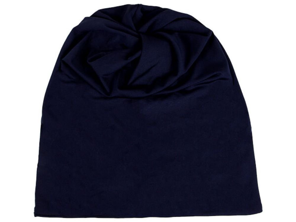 Tini - Schal einem Tuch Zopflochmütze Ponytail - und Tuch Slouch loop Beanie - dunkelblau / Zopflochmütze Schlauch in Shirts Beanie Long Beanie Mütze