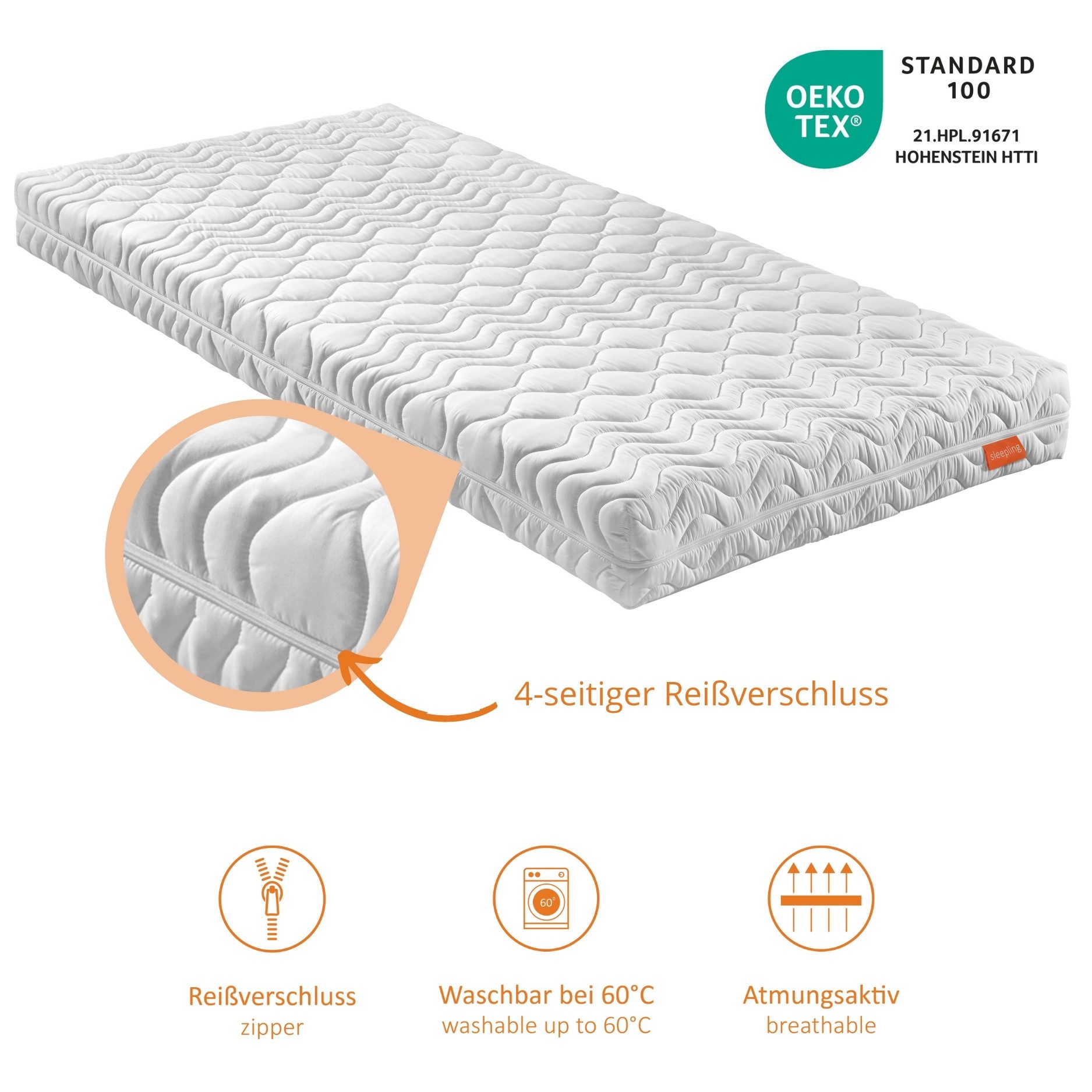 Kaltschaummatratze Bodyprotect 500 Duo, in 90x200 cm, 140x200 cm und weitere Größen, sleepling, 15 cm hoch, Wendematratze mit Duo-Härtegrad H2/H3
