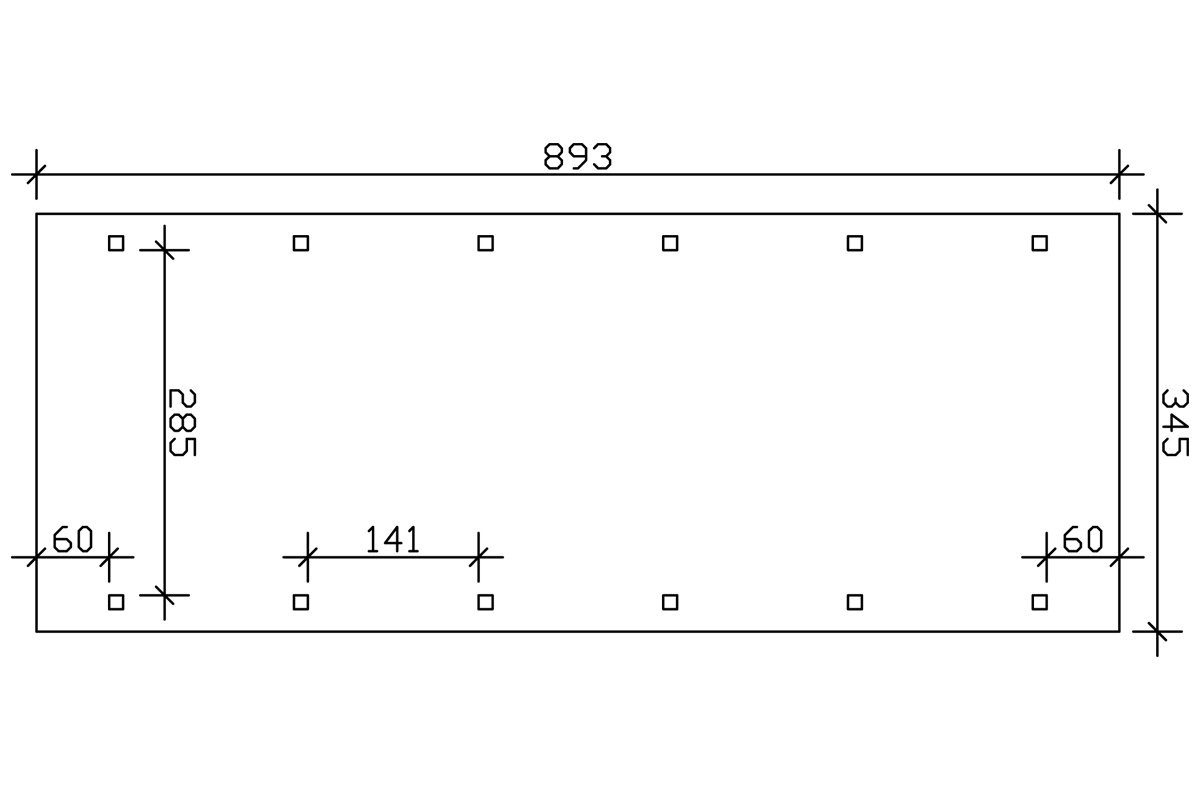 cm Einzelcarport Skanholz Spreewald, BxT: cm, 345x893 Einfahrtshöhe 206 grün