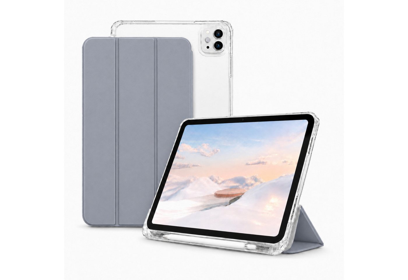 PlugUp Tablet-Hülle iPad Pro 13 Zoll (M4/M5) 2024/2025 mit Stifthalter - Mit Stifthalter 13 Zoll, iPad Pro Hülle mit Stifthalter, dünn & transparente Rückseite