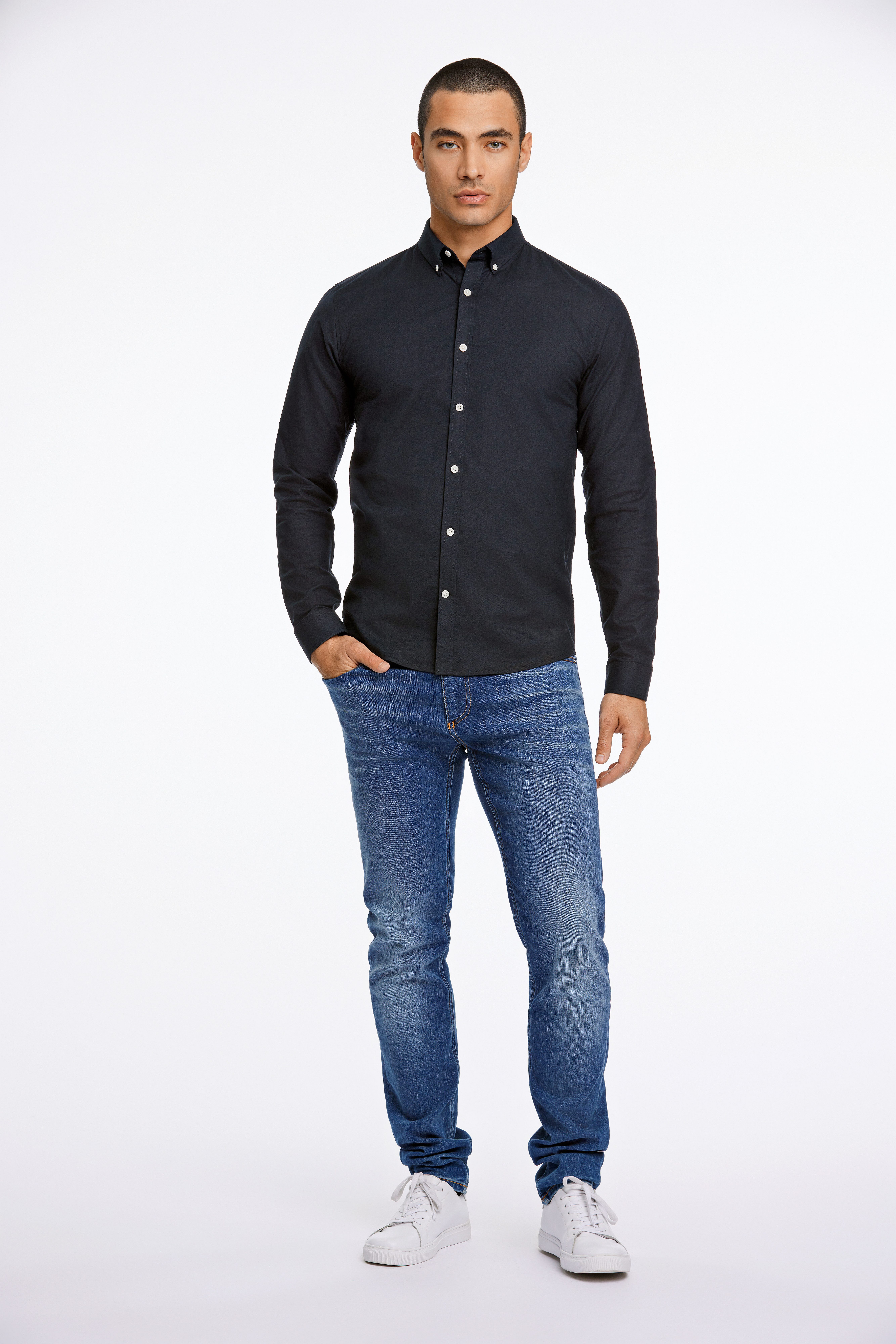 LINDBERGH Langarmhemd mit Button-Down-Kragen