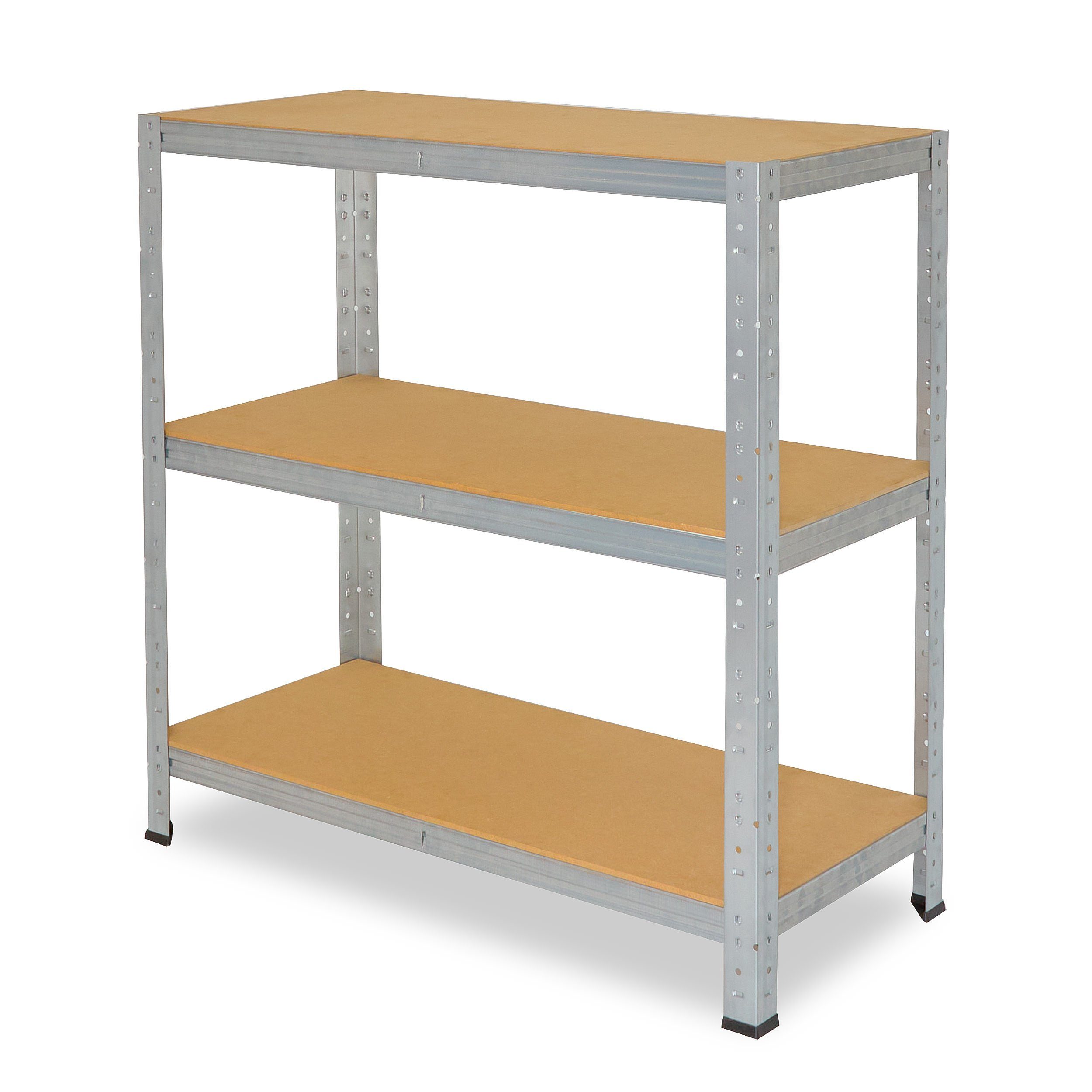 Werkstattregal oder 100x23x45cm mit Lagerregal, mit Metall 3 Metallregal Steckregal Tragkraft Schwerlastregal als Böden, Garagenregal, HOME, shelfplaza verzinkt, 175kg Kellerregal,