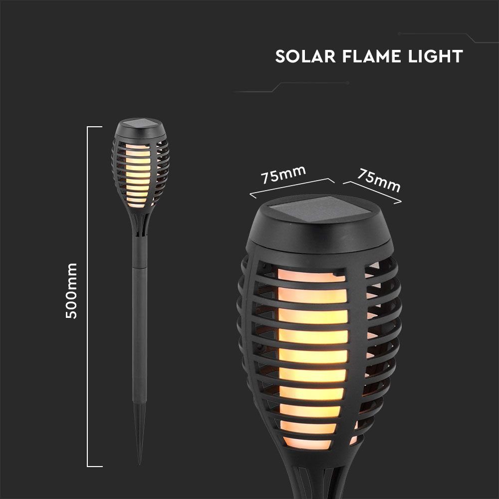 Warmweiß, Feuer Außen Set 4er Solarleuchte, Solar LED Effekt LED-Leuchtmittel etc-shop Fackeln fest Deko Garten verbaut, LED