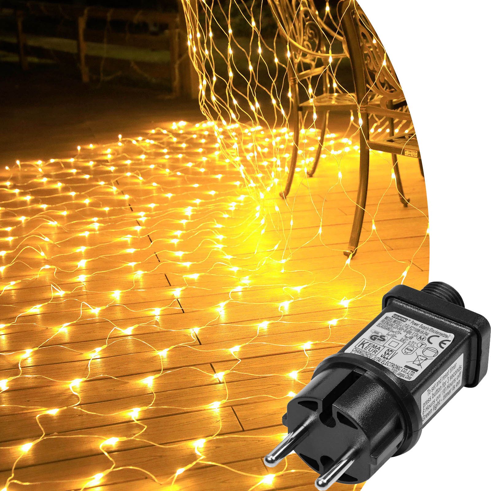 MUPOO LED-Lichternetz Ramadan Deko LED Netz Lichterkette Außen mit Fernbedi günstig online kaufen