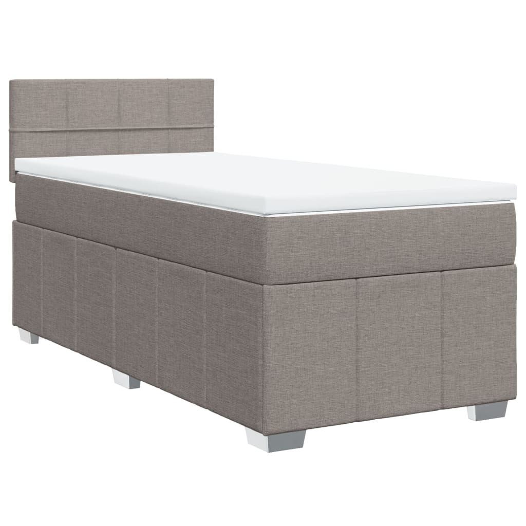 vidaXL Boxspringbett, Boxspringbett mit Matratze Taupe 100x200 cm Stoff