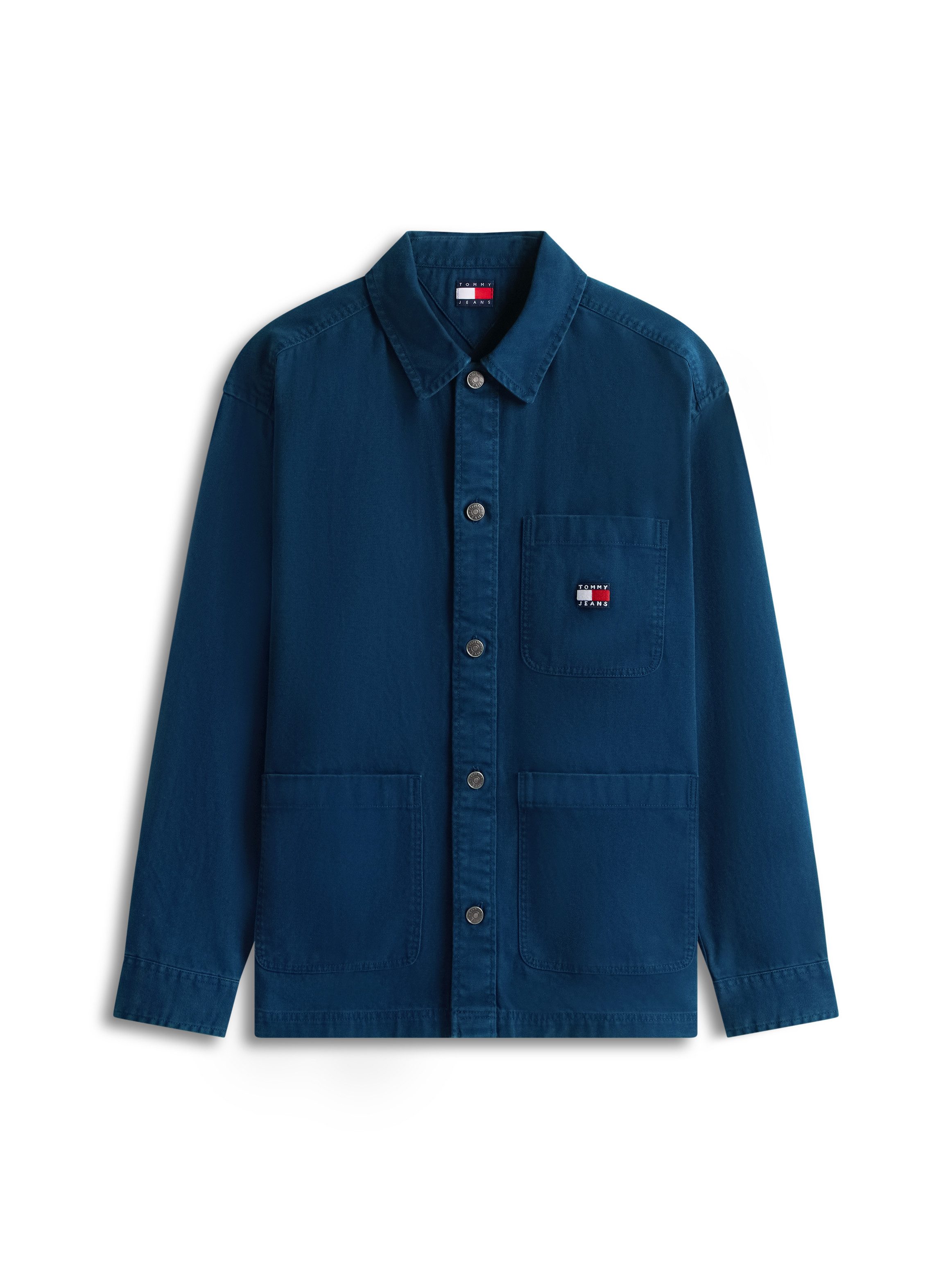 Tommy Jeans Hemdjacke TJM ESSENTIAL OVERSHIRT leicht überschnittene Schultern, halbgespreizter Kragen – Bild 4 von 5