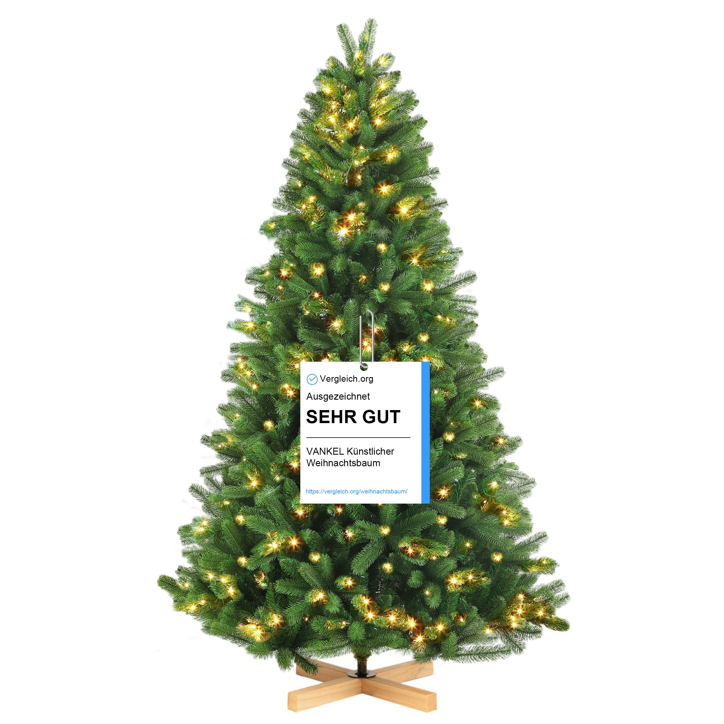 Vankel Künstlicher Weihnachtsbaum tannenbaum mit beleuchtung schmuck mit licht deko außen 180/210/235, mit 1000 Spitzen und 220 Warm-Weißen LED, tannenbaum künstlicher weihnachtsbaum mit beleuchtung christmas tree