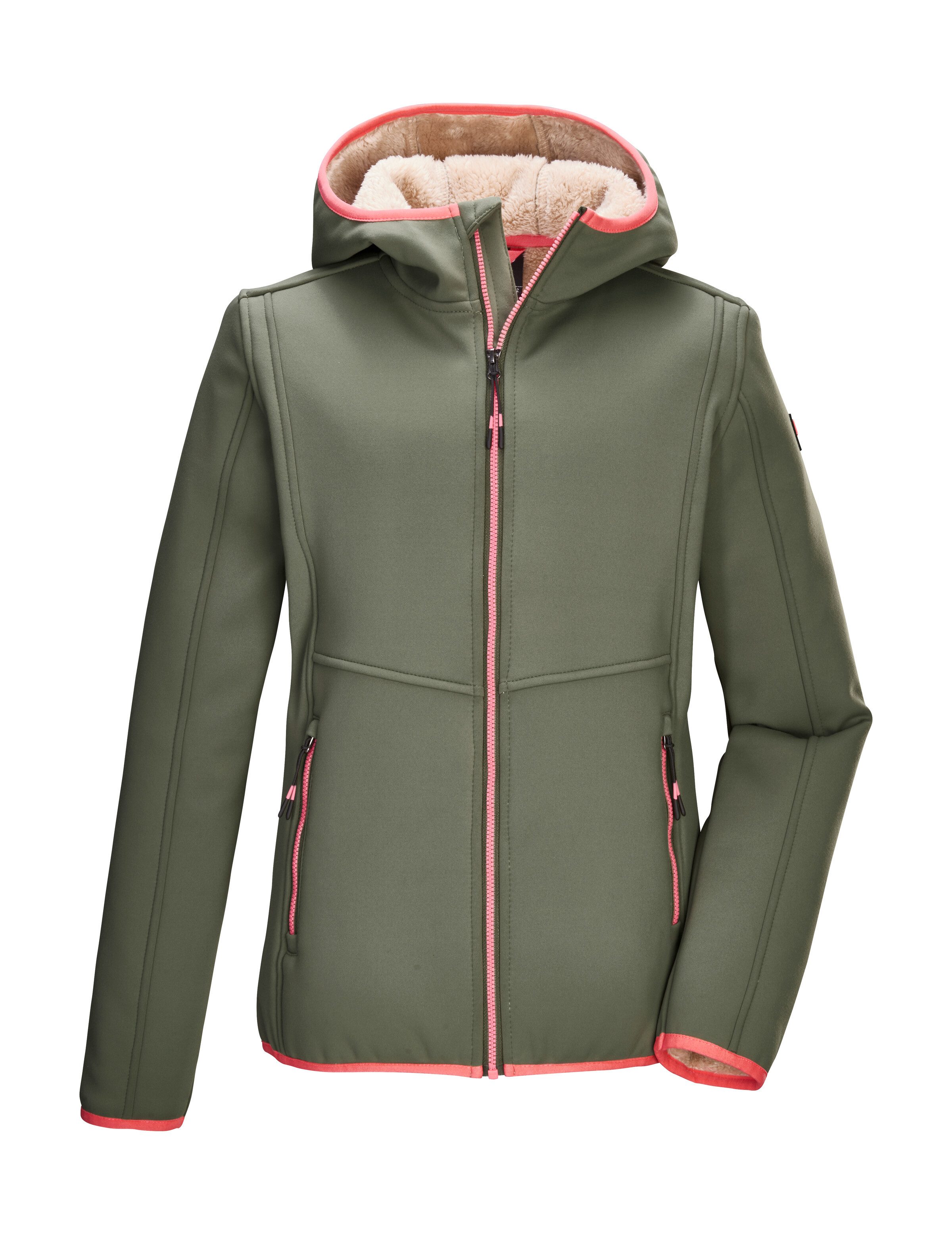 Killtec Fleecejacke KOW 228 GRLS FLC JCKT Fleecejacke mit Teddyfutter, verschließbaren Taschen, Kinnschutz