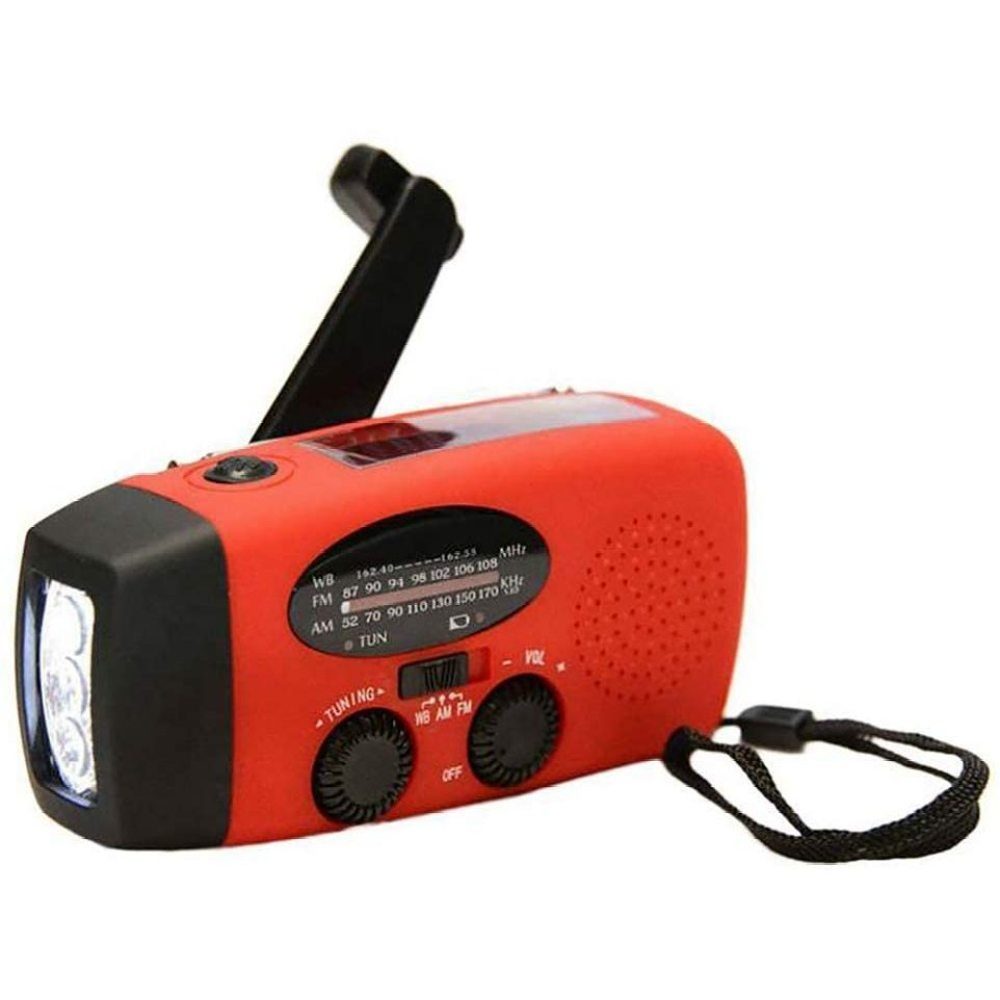 GelldG Solar Radio mit USB) LED Handkurbel Taschenlampe Kurbelradio (Digitalradio (DAB), Digitalradio (DAB) 0,30 W