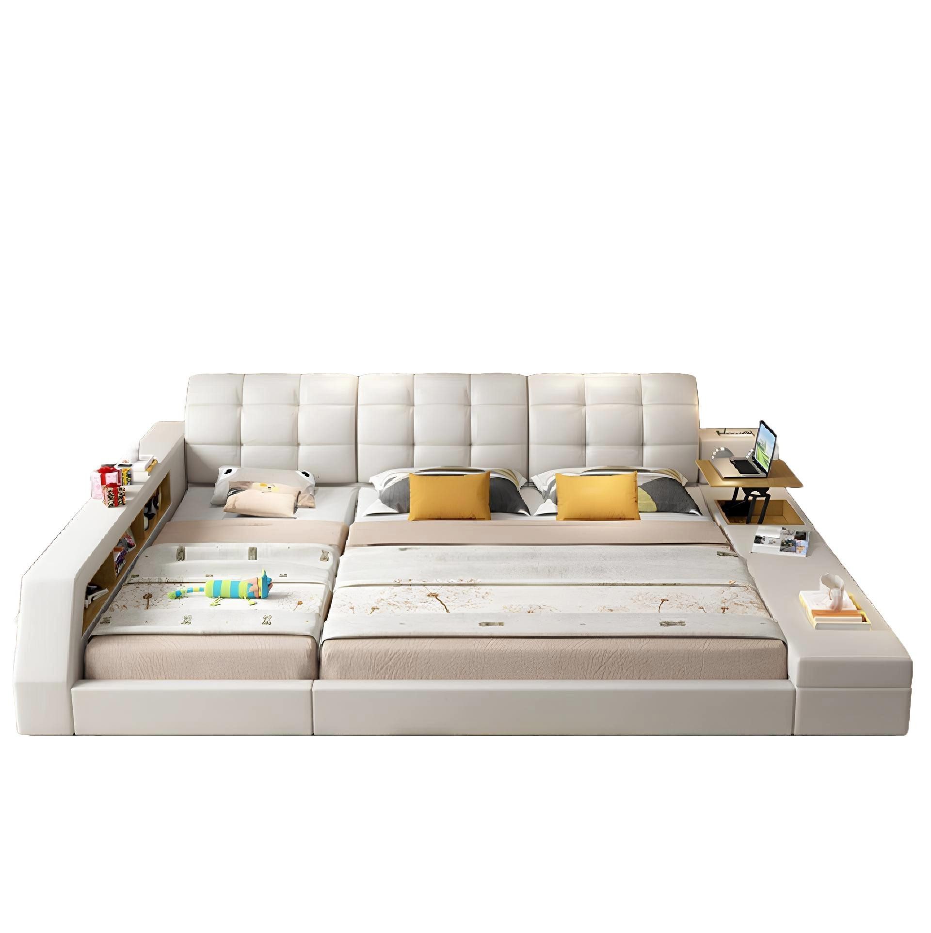 JVmoebel Multimediabett Design Bett Hotel Doppel Ablage Regal 180x200 Multifunktions Bett (1-tlg., Bett), Made in Europa