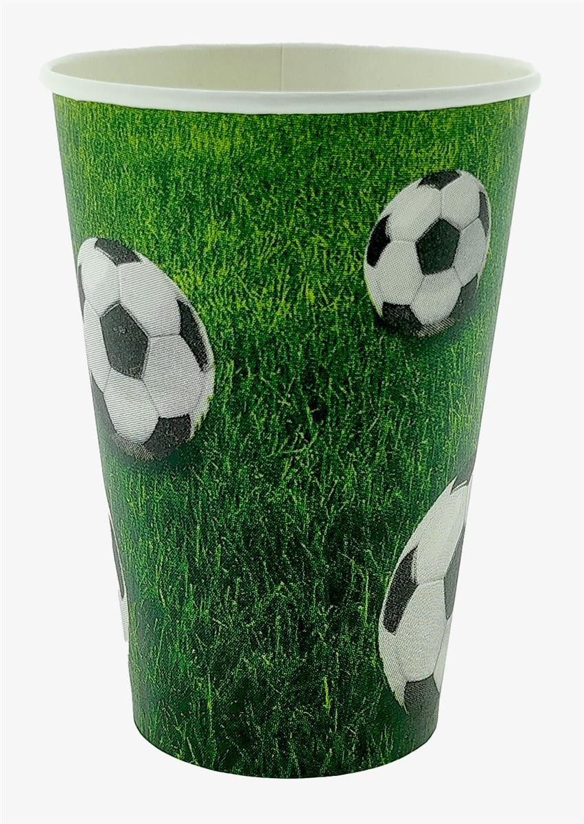 PAPSTAR Einwegbecher 10 Trinkbecher, Pappe, 0,2 l "Fußball", 10-tlg., Frischfaserkarton, Pappbecher Trinkbecher Geburtstagsbecher