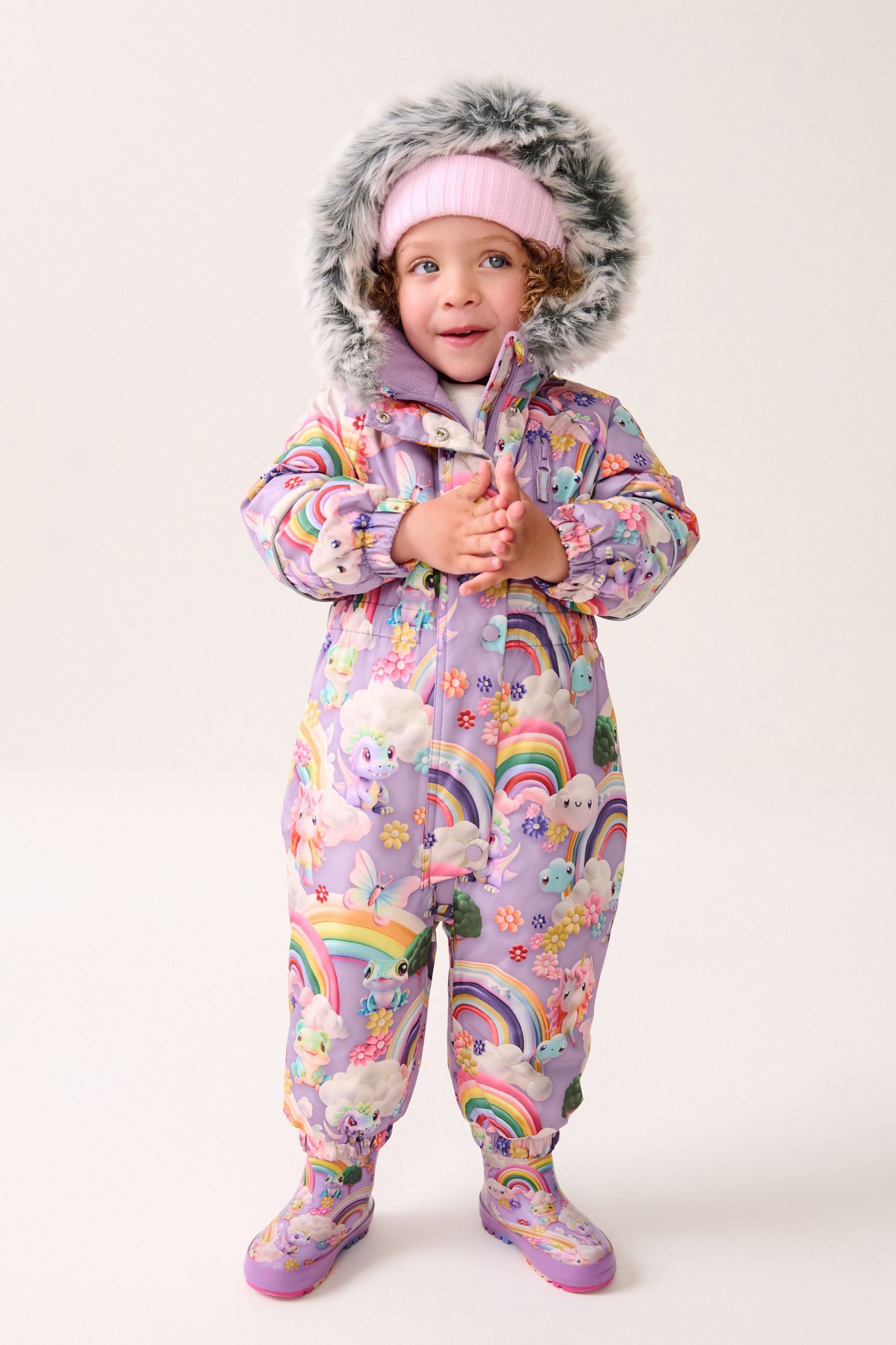 Next Snowsuit Waterproof Snowsuit with Print and Faux Fur (1-piece)