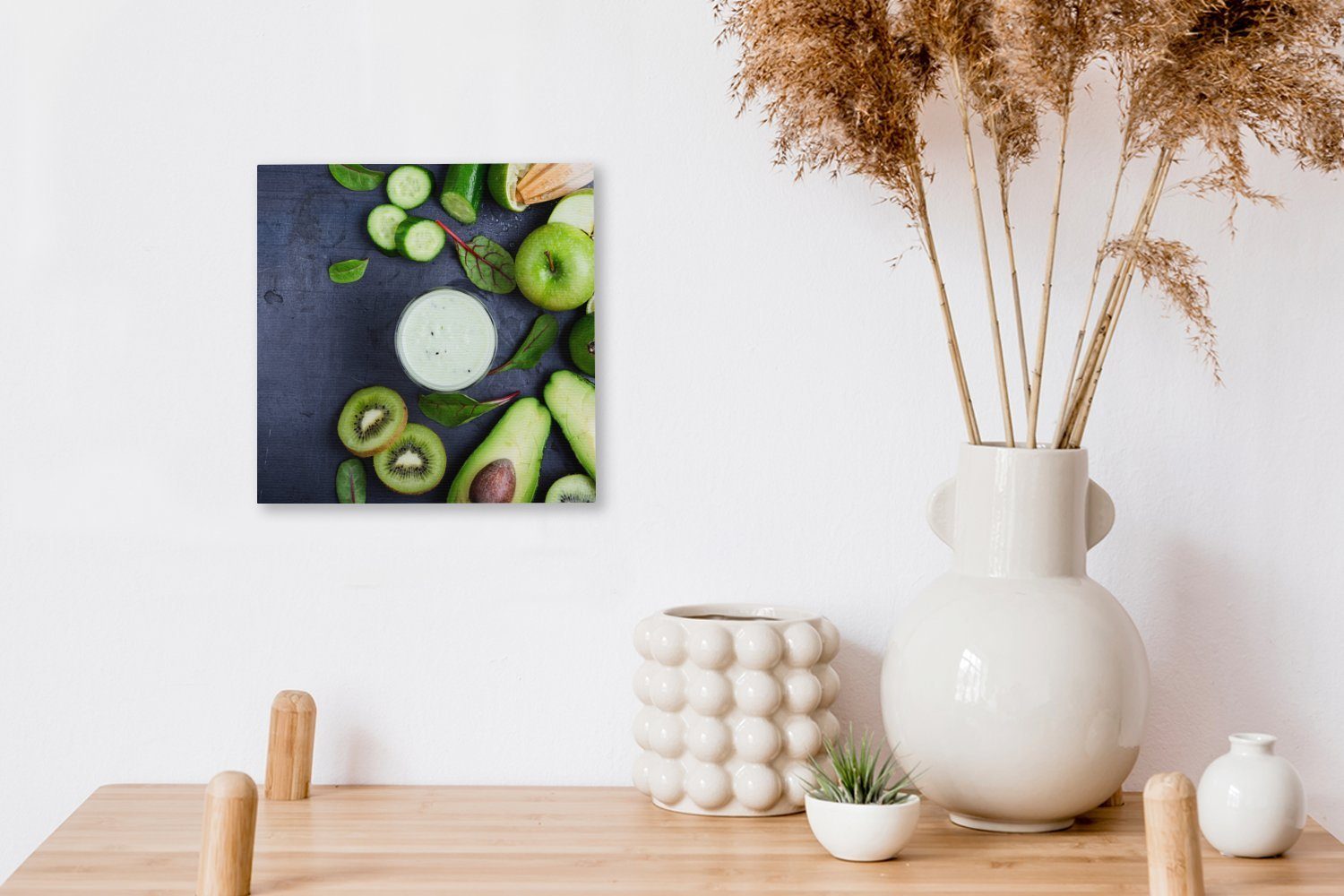 Grün, - OneMillionCanvasses® - Leinwandbild Wohnzimmer für St), Leinwand (1 Smoothie Schlafzimmer Bilder Obst
