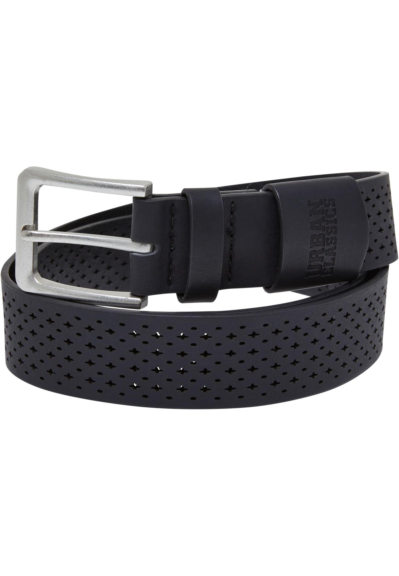 URBAN CLASSICS Hüftgürtel Accessoires Leather L/XL Belt black Perforated Synthentic