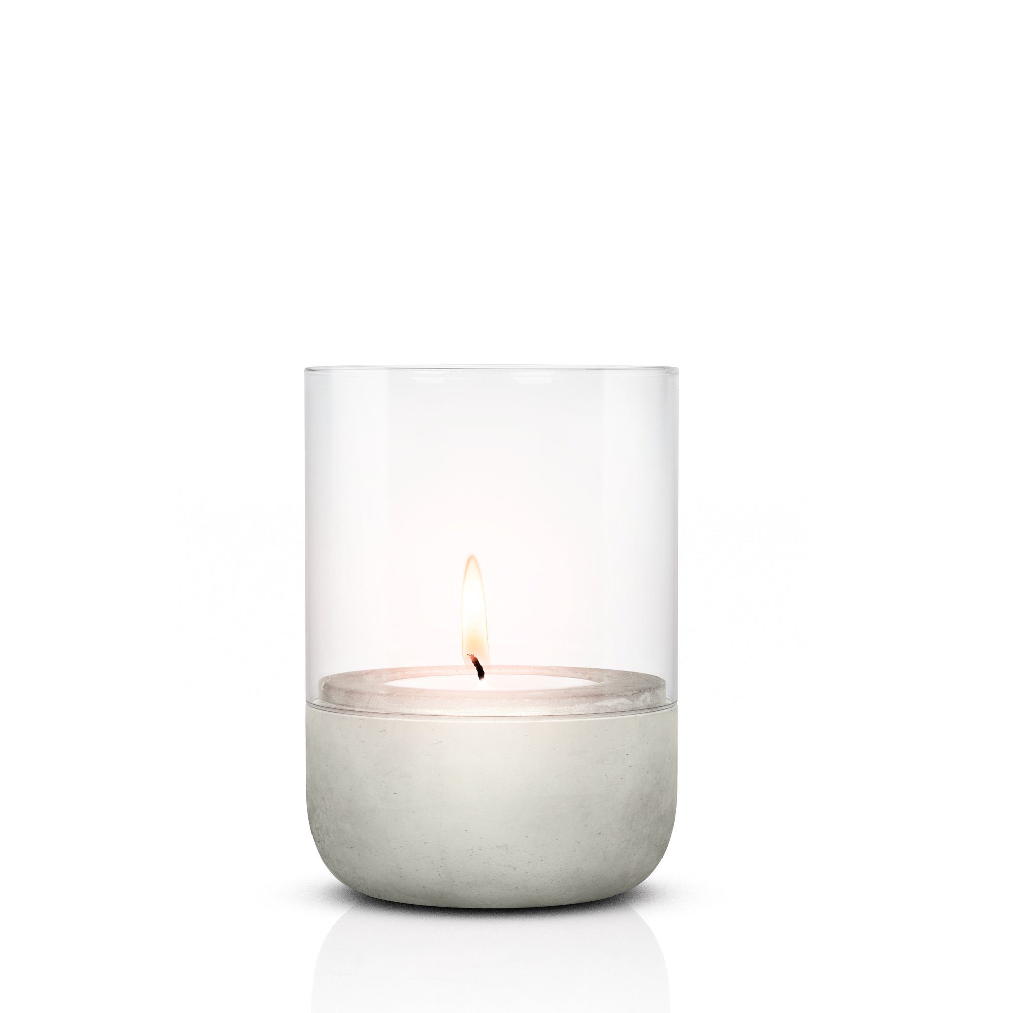 Frühbuchungsrabatt blomus Windlicht -CALMA- Kerzenhalter Glas mit aus Light Betonsockel Gray