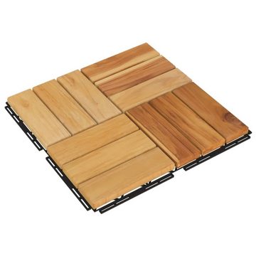 Teppichboden Terrassenfliesen 20 Stk. 30x30 cm Massivholz Teak, vidaXL