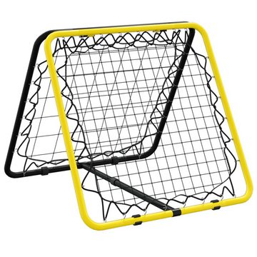 vidaXL Fußballtor Fußball-Rebounder Doppelseitig Verstellbar Gelb Schwarz Stahl