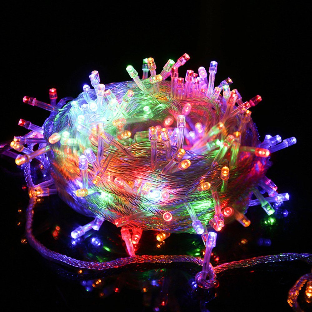 Rosnek LED-Lichterkette 10M-100M, Wasserdicht, 8 modi, Für Weihnachten Halloween Hochzeit, Speicherfunktion; Party Schlafzimmer Ostern Deko Multicolor