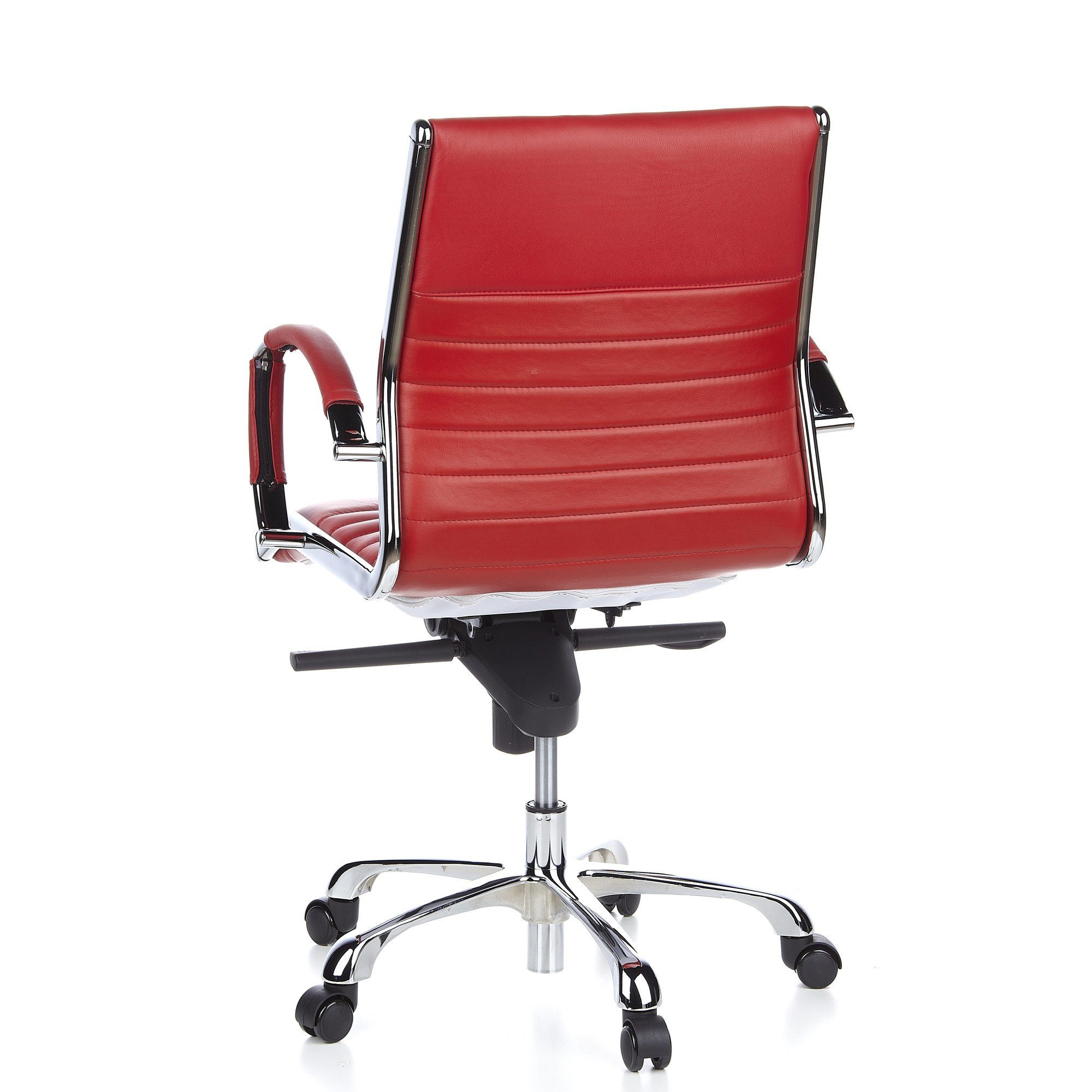 hjh OFFICE Rot Drehstuhl ergonomisch PARMA Chefsessel Armlehnen, Profi Leder mit Bürostuhl Chefsessel 10