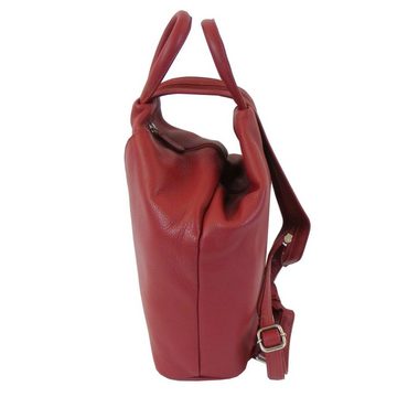 HGL Schultertasche HGL Damen Rucksack rot echt Leder Glattleder Stadtrucksack Cityrucksack 19245