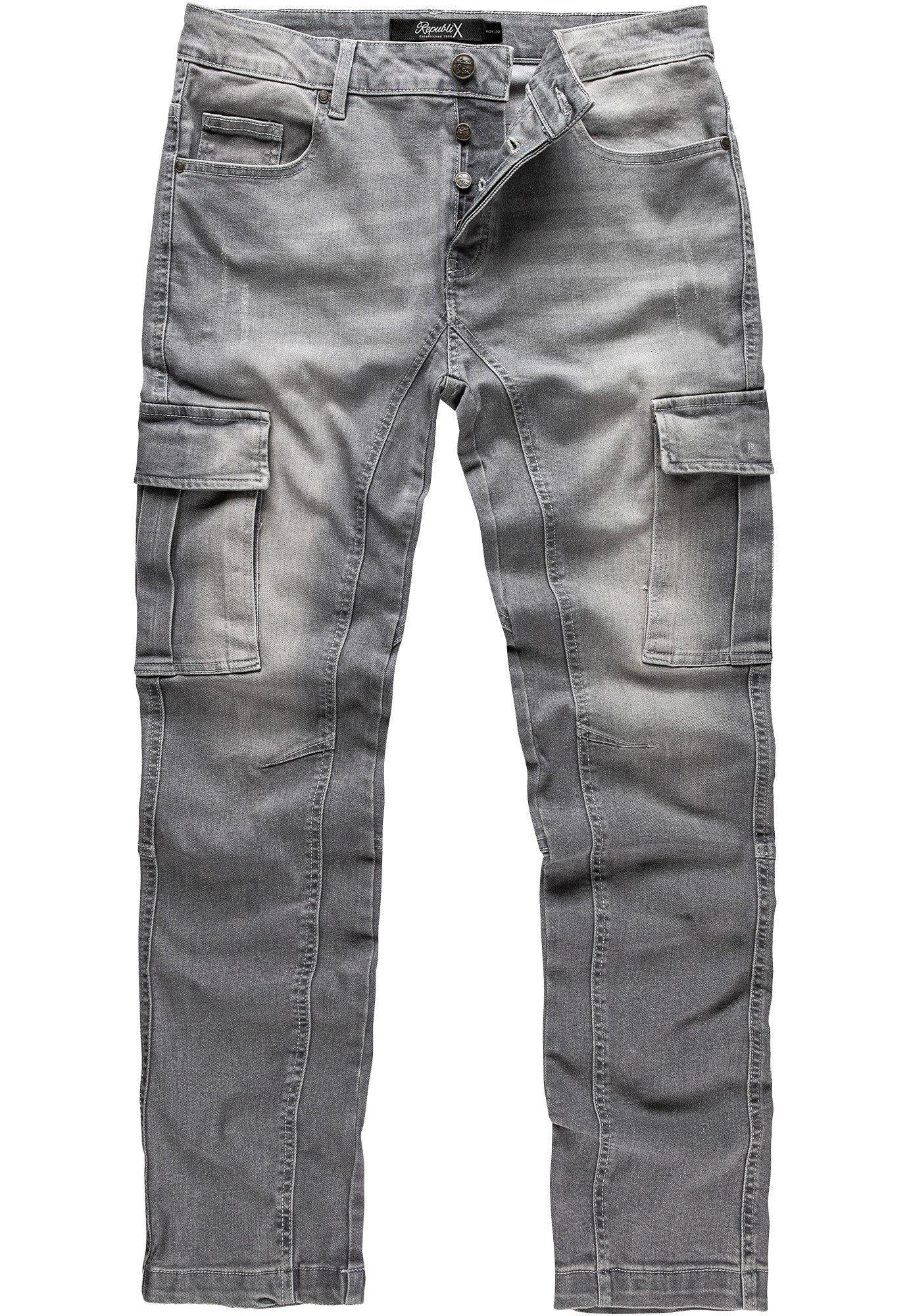 REPUBLIX Straight-Jeans WESTON Herren Regular Fit Denim Cargo Jeans Hose günstig online kaufen