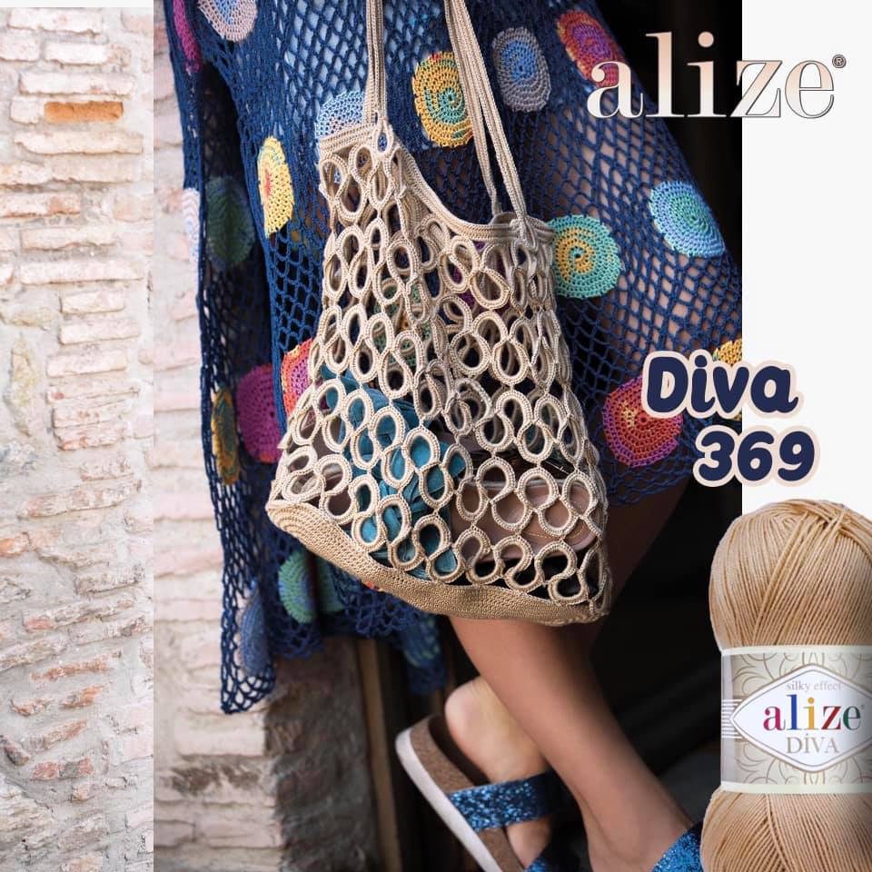 Alize 5 x ALIZE Diva Häkelwolle, 350 m, Spitze,Acrylgarn,Seideneffekt,Häkelkunst