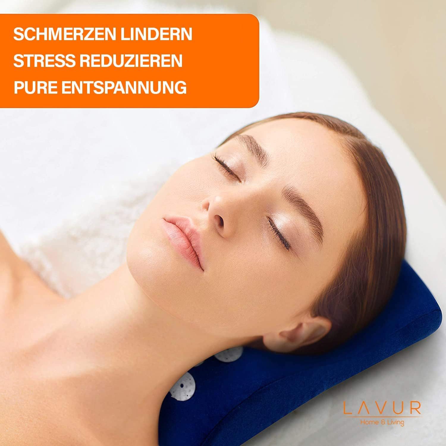 LAVUR Yogamatte Akupressurmatte Set blau 74x44x2 cm Matte Kissen & Tasche, Entspannung für Rücken & Nacken: Akupressur gegen Stress & Verspannung – Bild 5 von 5